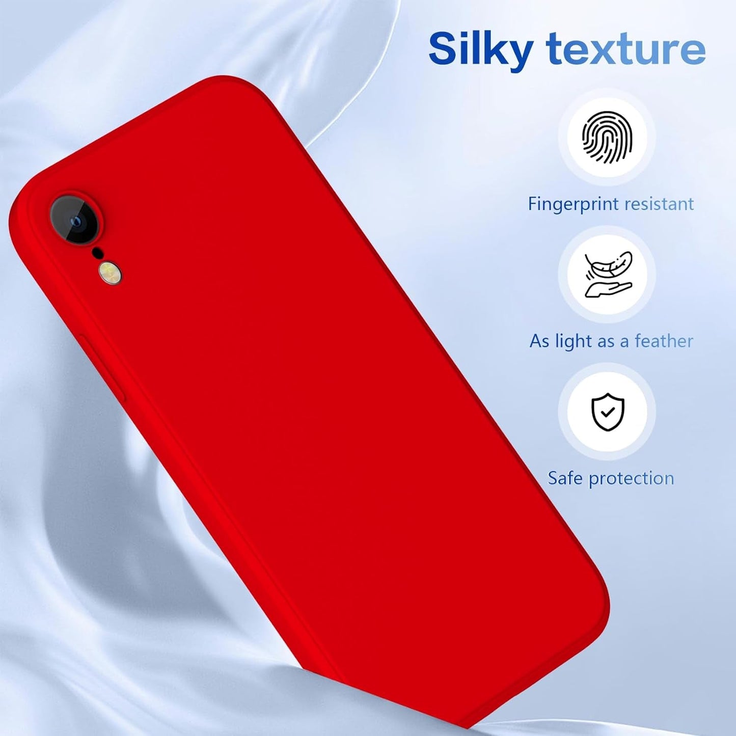 For Samsung Galaxy S22 Ultra 5G Case Liquid Silicone,Full Body Protective,Soft Shockproof anti Scratch Case for Samsung Galaxy S22 Ultra Phone Case Slim Fit Durable 6.8In Red JUS01-62
