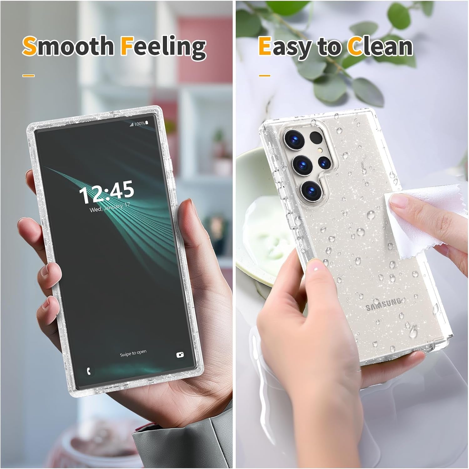 ACKETBOX for Samsung Galaxy S23 Ultra Case,Glitter Clear Case S23 Ultra,Shockproof Bumper Protective Phone Cover,Designed for Samsung Galaxy S23 Ultra 5G 6.8 Inch（Clear Bling）