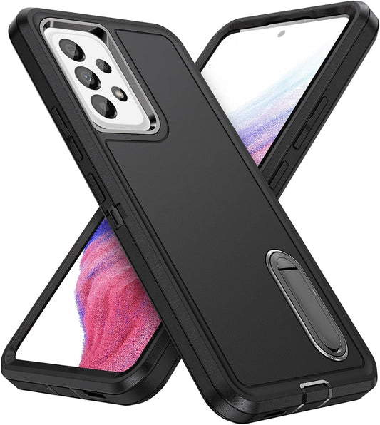 For Samsung Galaxy A53 5G Case, Samsung A53 5G Phone Case with Built in Kickstand, Shockproof/Dustproof/Drop Proof Military Grade Protective Cover for Galaxy A53 5G,Black