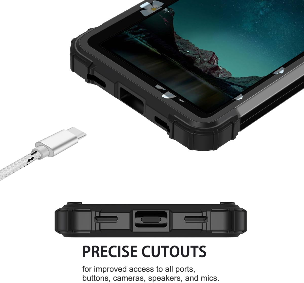 Hekodonk for Google Pixel 6 Case,Heavy Duty Shockproof Protection Hard Plastic+Silicone Rubber Hybrid 3 in 1 Drop Protective Case for Google Pixel 6 Black Flower  Hekodonk   