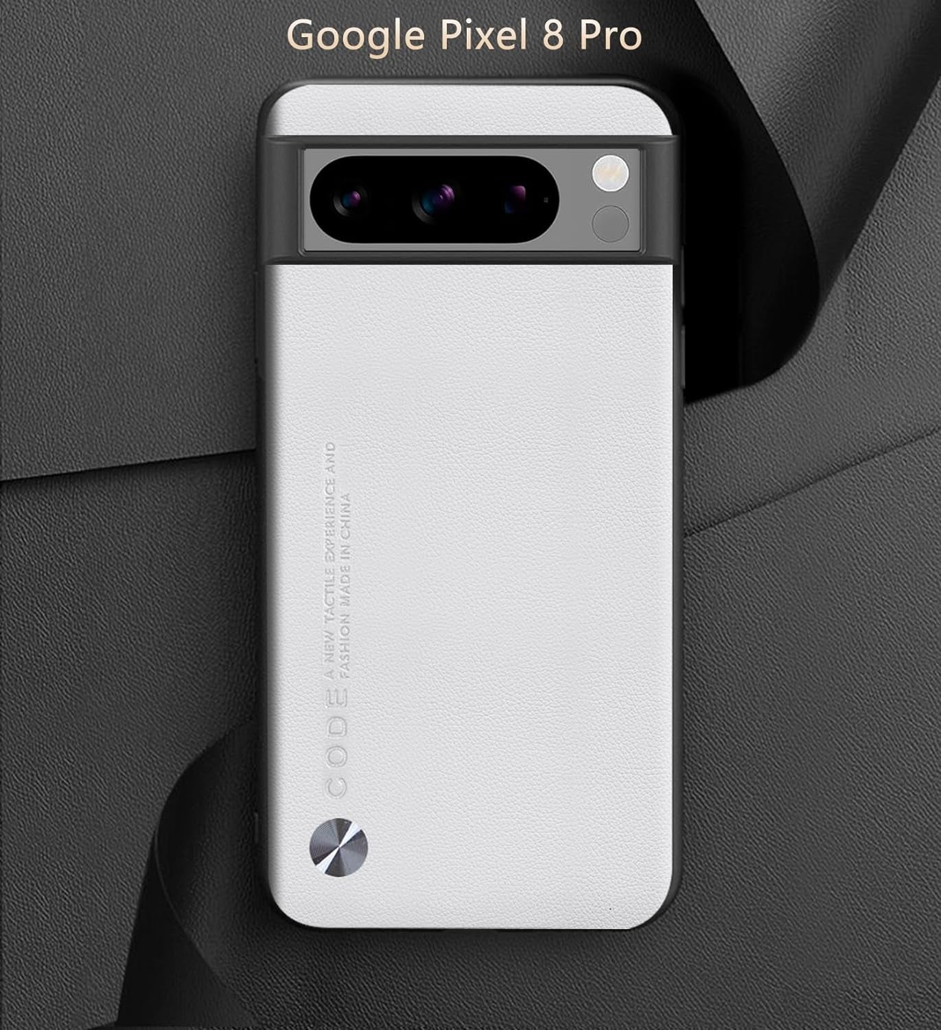 For Google Pixel 8 Pro Case 5G, Soft TPU Artificial Leather Case,Extremely Light Ultra-Light Camera Protection Leather Cover Case for Google Pixel 8 Pro 5G (White)  Puxssul   