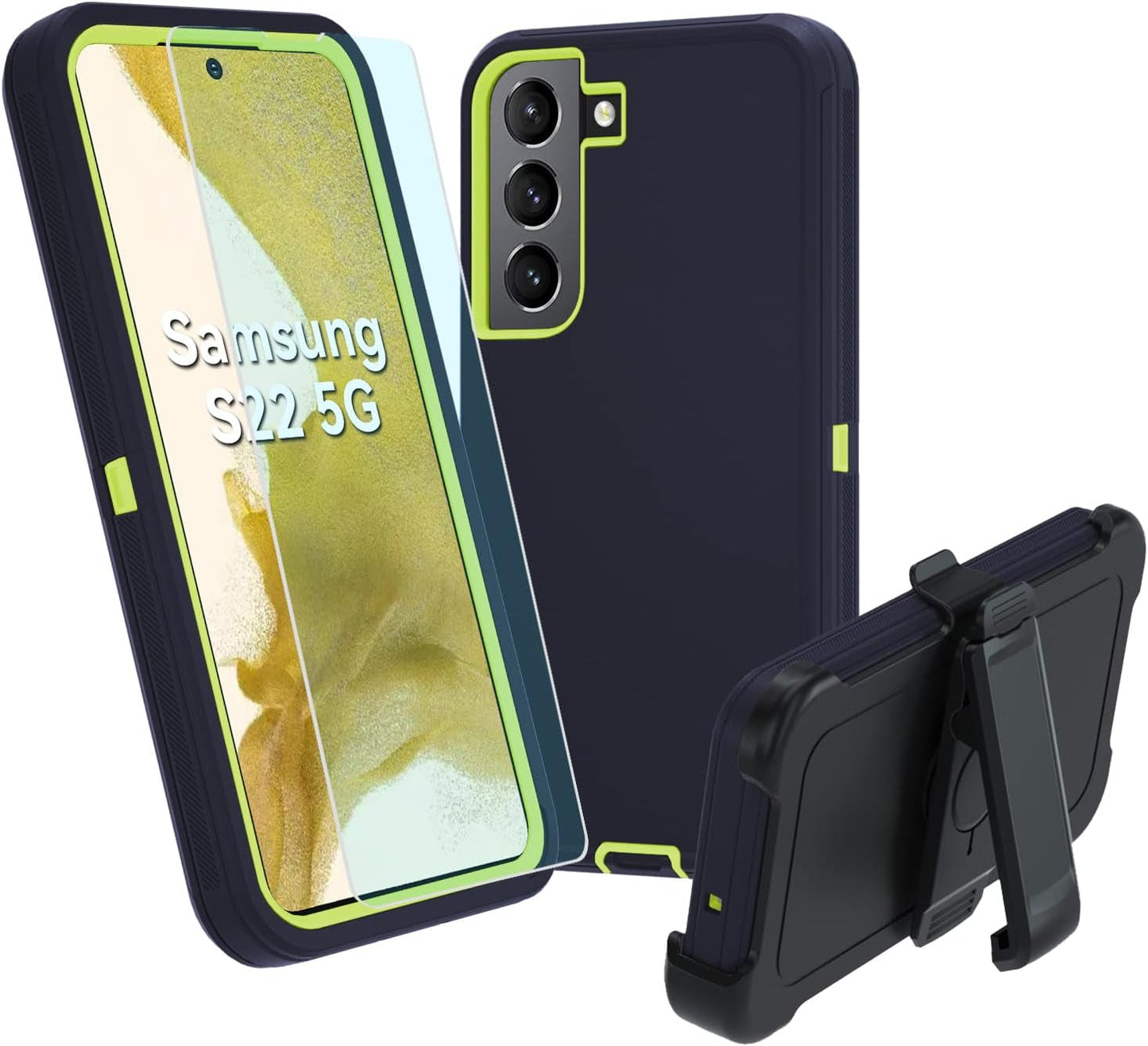 For Galaxy S22 5G Case,Samsung S22 Heavy Duty Case,[Military Grade Protective ],[Shockproof] [Dropproof] [Dust-Proof], Compatible with Samsung Galaxy S22 5G (Gray/Skyblue)