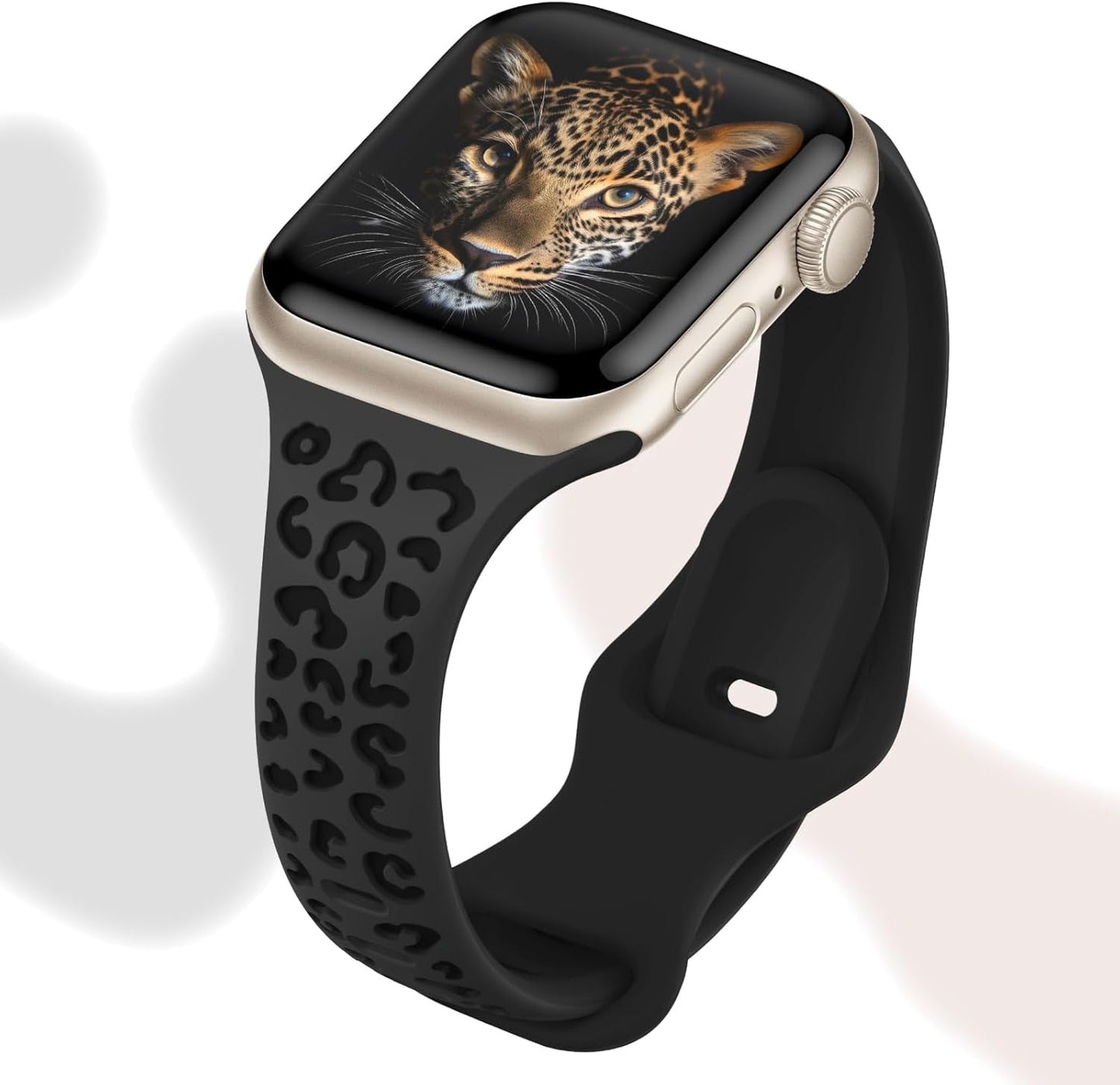 4 Pack Slim Leopard Engraved Bands Compatible for Apple Watch Bands 41Mm 40Mm 38Mm 45Mm 44Mm 42Mm 49Mm Women, Thin Soft Silicone Cheetah Sport Strap for Iwatch Bands Series 9 8 7 6 5 4 3 2 1 Ultra SE
