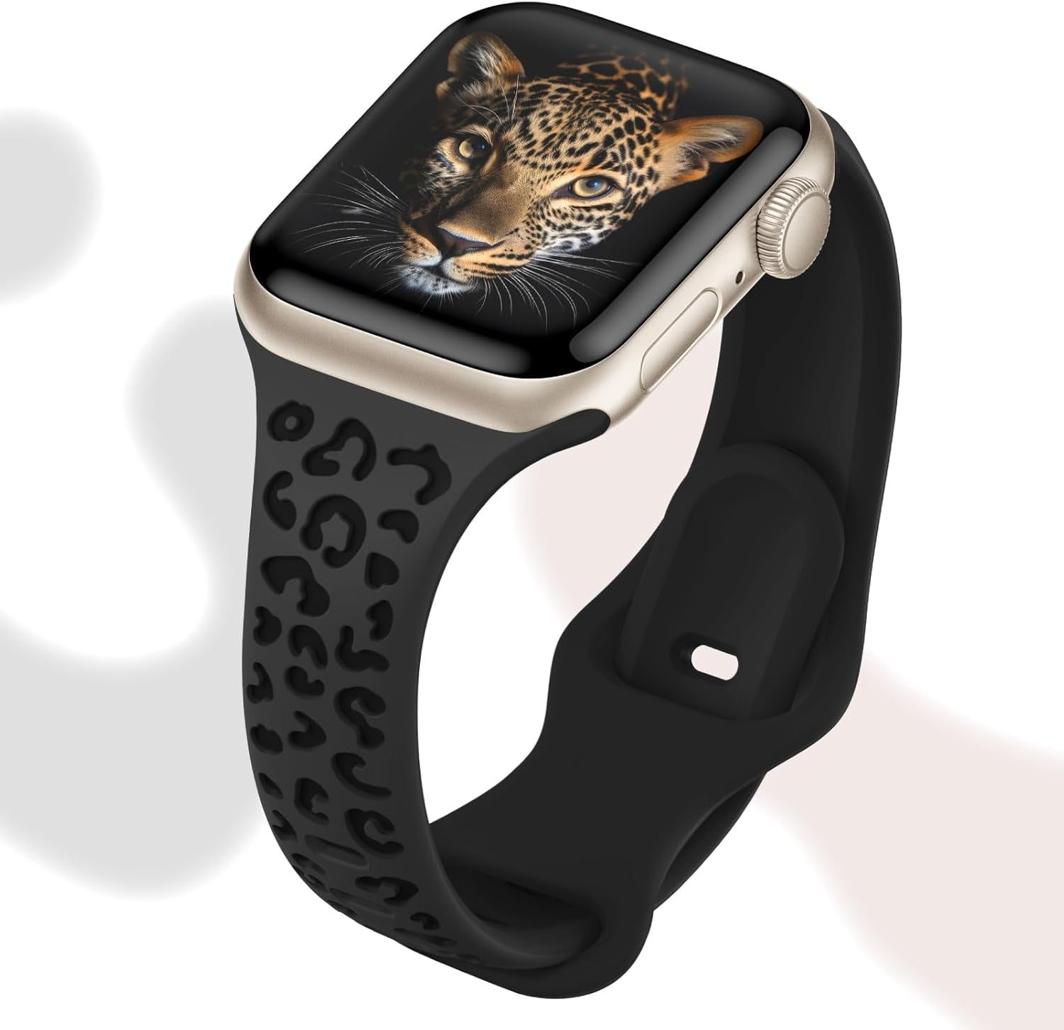 4 Pack Slim Leopard Engraved Bands Compatible for Apple Watch Bands 41Mm 40Mm 38Mm 45Mm 44Mm 42Mm 49Mm Women, Thin Soft Silicone Cheetah Sport Strap for Iwatch Bands Series 9 8 7 6 5 4 3 2 1 Ultra SE