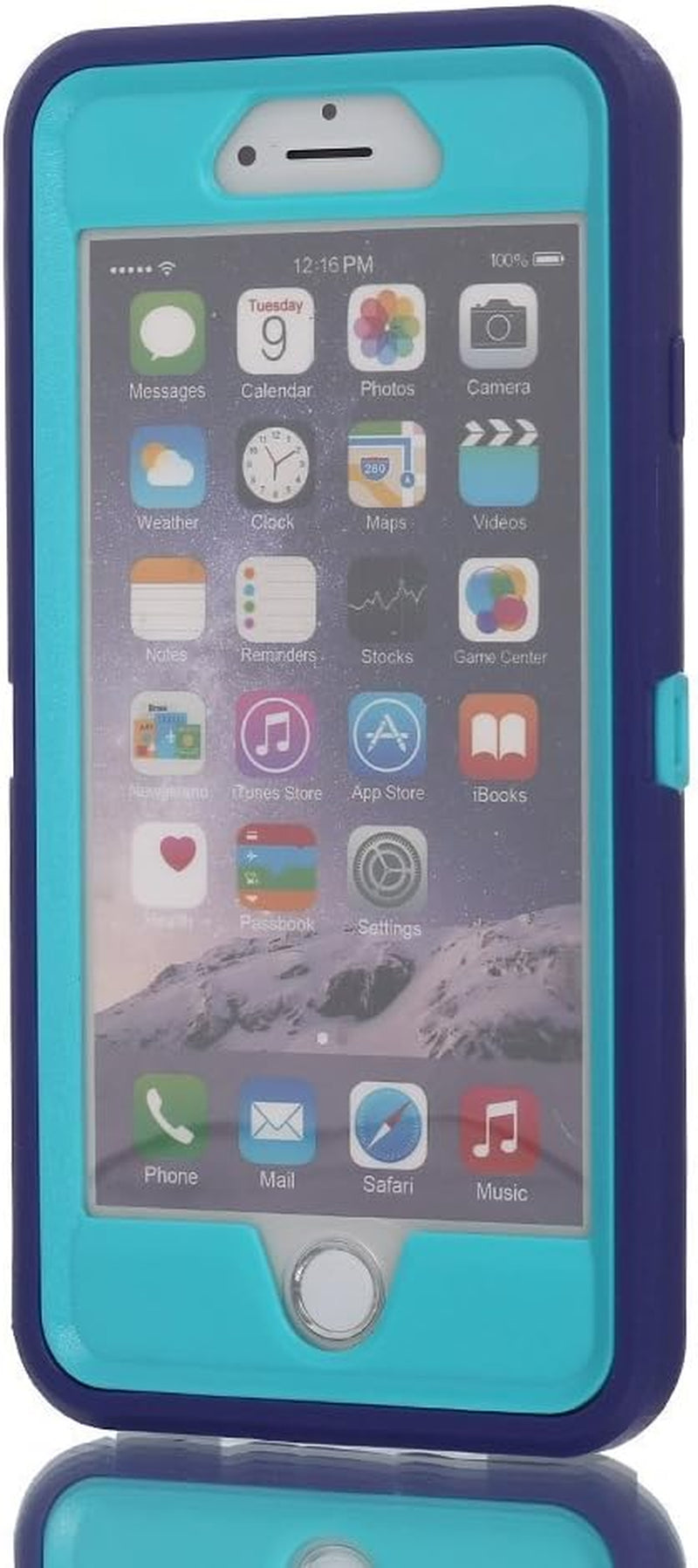 Ai-Case Built-In Screen Protector Tough 4 In1 Rugged Shock Proof Cover with Kickstand for Iphone 6/6S plus - Purple/Blue  AICase   