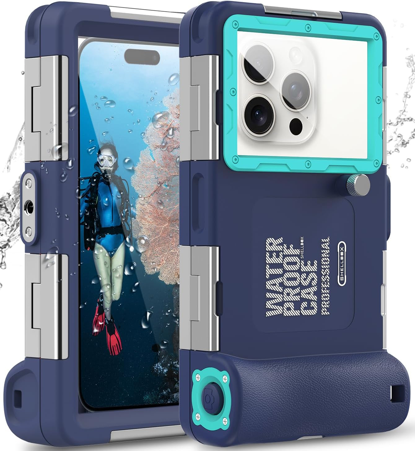 Ezanmull Professional Snorkeling Diving Waterproof Phone Case for Iphone 15/14/13/12/11 Pro Max/Xr/Xs/X/Galaxy S24/S23/S22/S21 plus Ultra, Underwater 50Ft/15M Photo & Video Protective (A/Black)