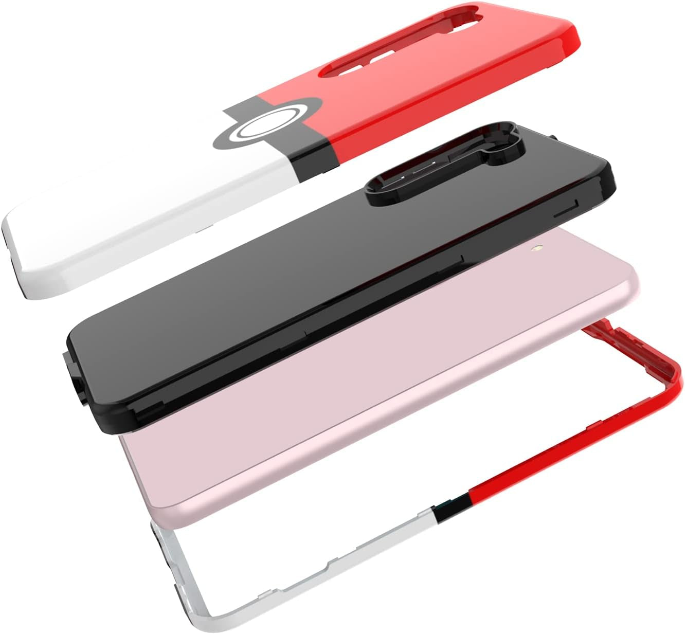 Case for Galaxy S22 S22 plus - Anime Cartoon Kawaii Red&White Ball Pattern Hard PC and Inner Silicone Hybrid Dual Armor Defender Case for Samsung Galaxy S22 Ultra (Galaxy S22)