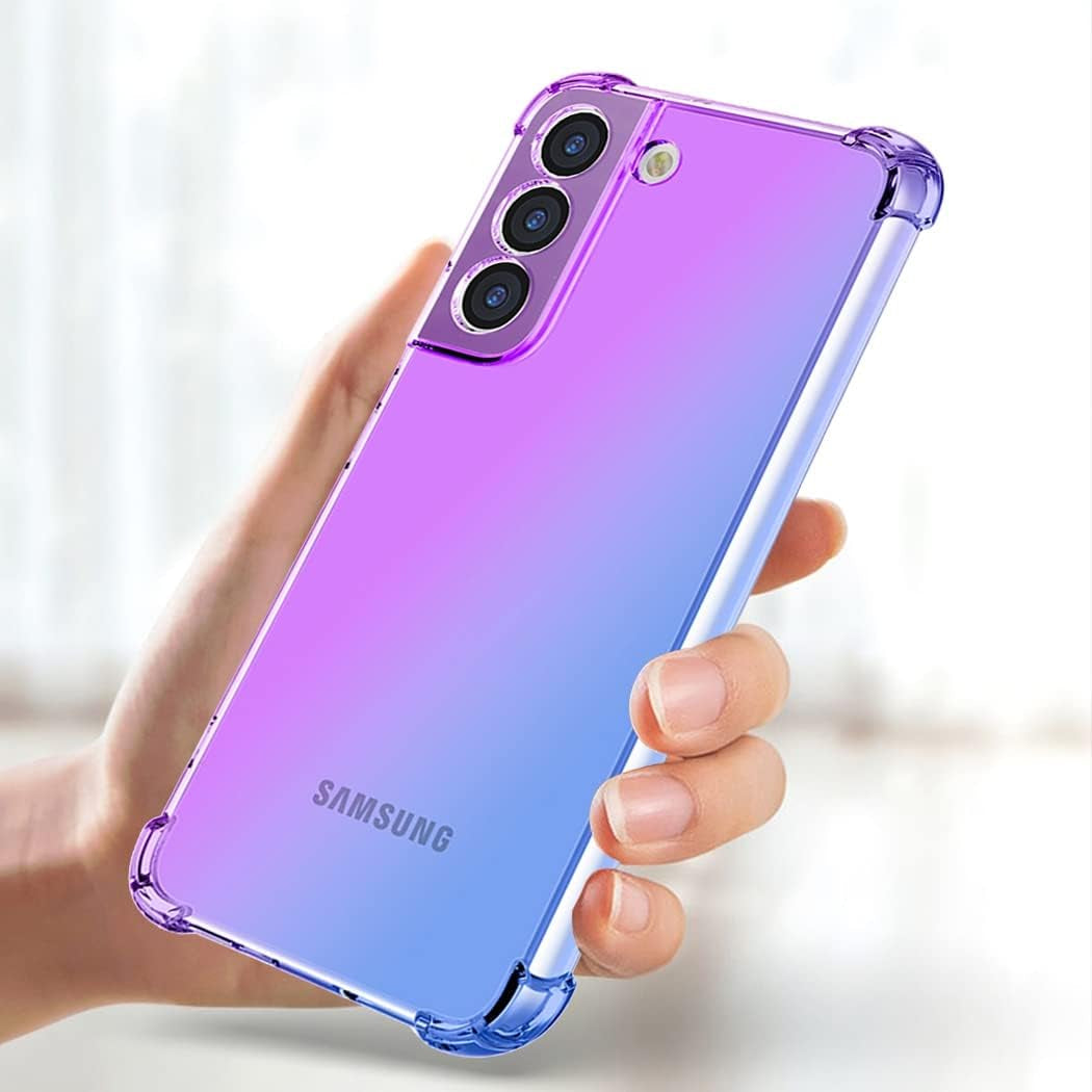 Case for Galaxy S22 plus Case, Samsung S22+ 5G Cute Case Girls, Gradient Slim anti Scratch Soft TPU Phone Cover Shockproof Protective Case for Samsung Galaxy S22 plus 5G (Purple/Blue)