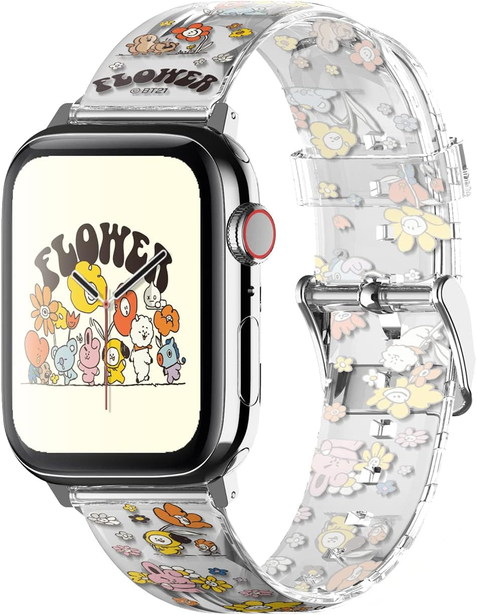 ElagoㅣBt21 FLOWER Band Compatible with Apple Watch Band 38Mm 40Mm 41Mm 42Mm 44Mm 45Mm 49Mm Compatible with Iwatch Series Ultra2/Ultra/Se/9/8/7/6/Se/5/4/3/2/1, Soft Protective Strap [Official Merchandise]