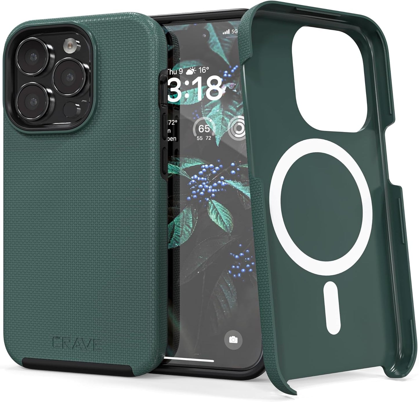 Crave Dual Guard for Iphone 15 Pro Case, Compatible with Magsafe Shockproof Protection Dual Layer Case for Apple Iphone 15 Pro (6.1") - Forest Green  Crave Forest Green  