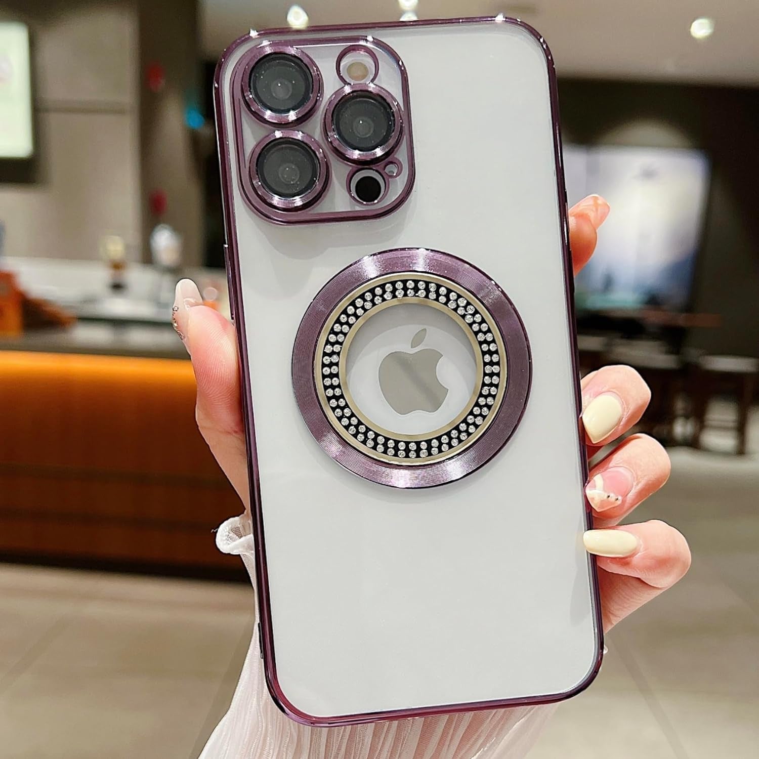 Misscase for Iphone 14 Pro Max Magnetic Clear Case Compatible with Magsafe,Full Protection Slim Shockproof Anti-Scratch Case with Camera Lens Protector Logo View Dust-Proof Net for Women Purple  Misscase   