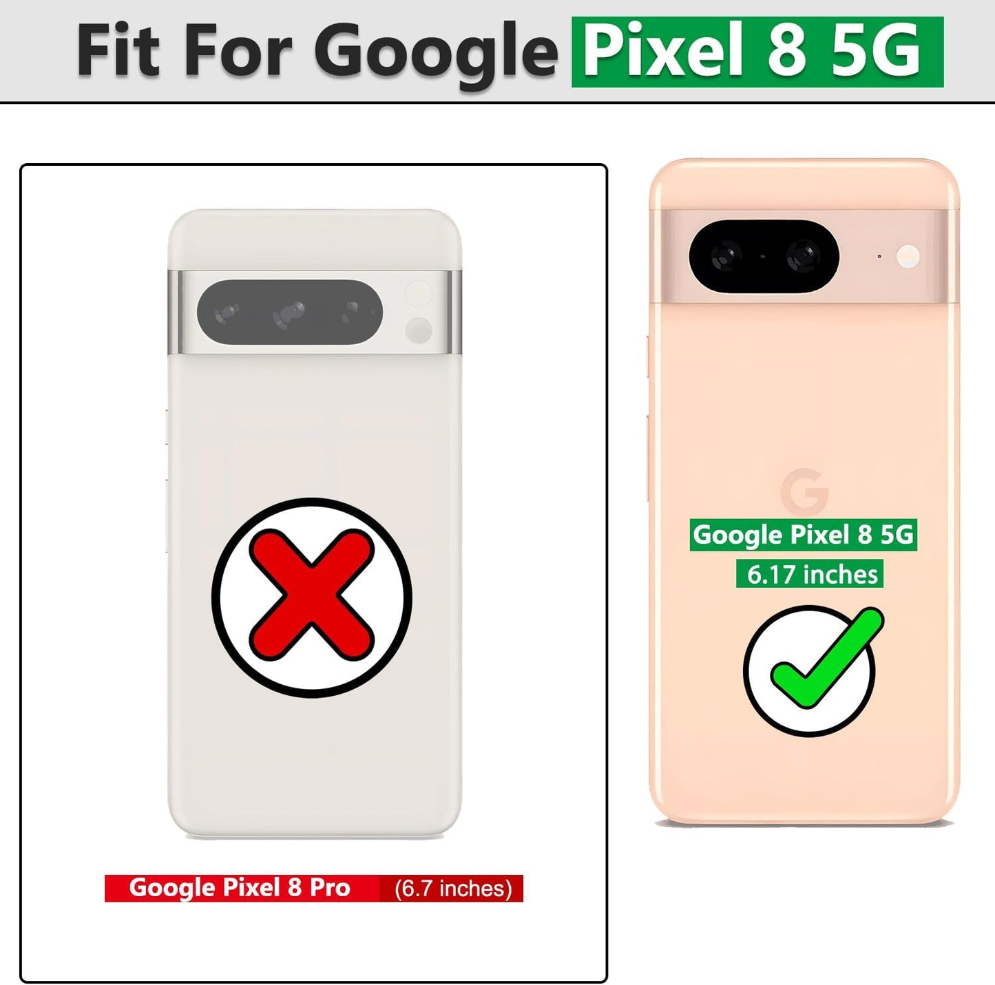 Fit for Google Pixel 8 5G Case with Screen Protector (2 Pack) & Slide Camera Cover, Build in 360° Magnetic Rotating Ring Kickstand [Military Grade] Protective Case for Pixel 8 Case, Green  Gritup   