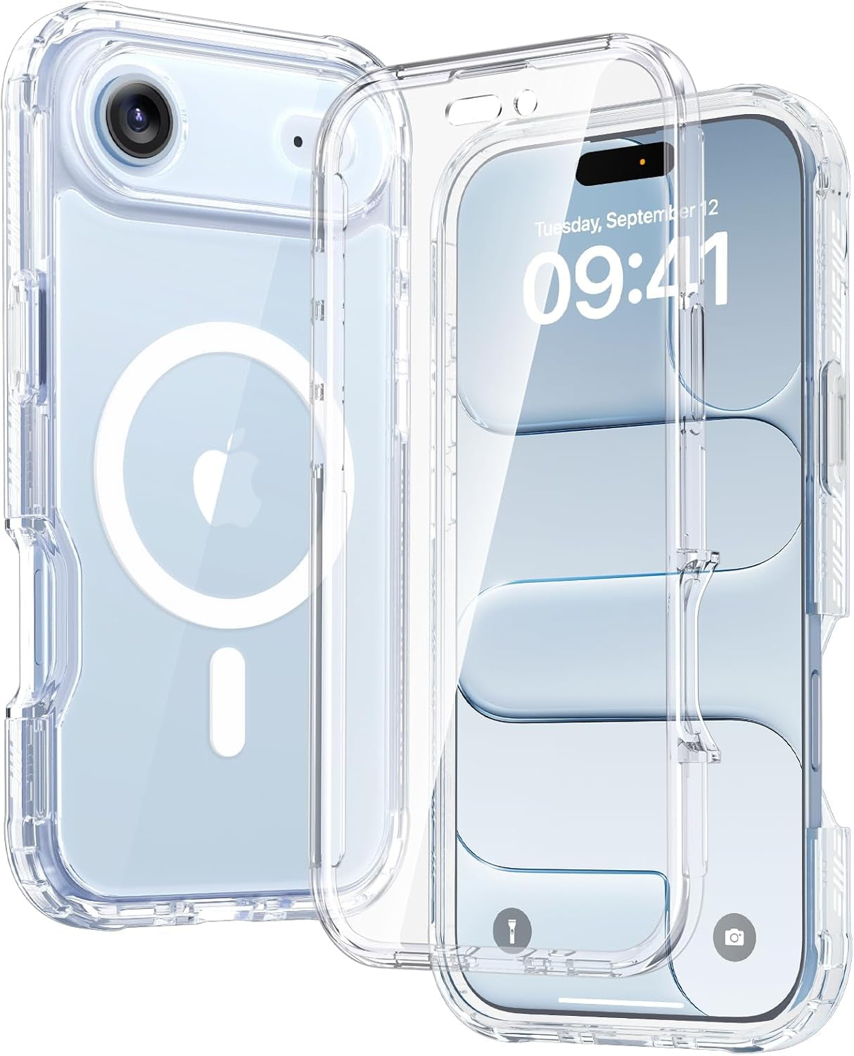 Diaclara Magnetic Designed for Iphone 17 Pro Max Case Full Body Bumper,[Compatible with Magsafe] Military Drop Proof Cover with Built-In Touch Sensitive Anti-Scratch Screen Protector,Orange