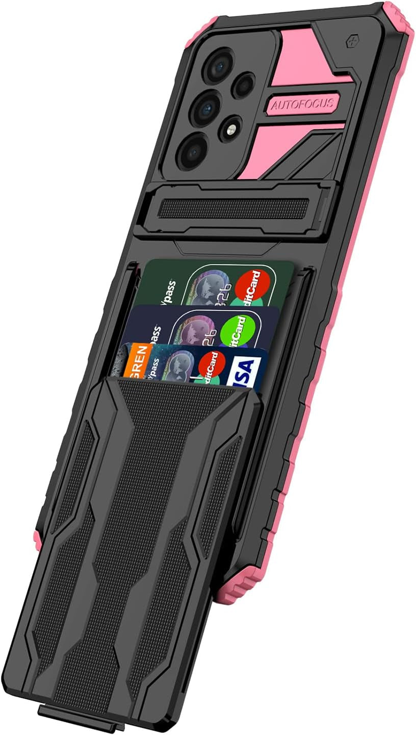 For Samsung Galaxy A53 5G Wallet Case with Credit Card Holder Stand Kickstand Slim Rugged Shockproof Heavy Duty Defender Armor 【Military Grade】 Protective Phone Case - Blue