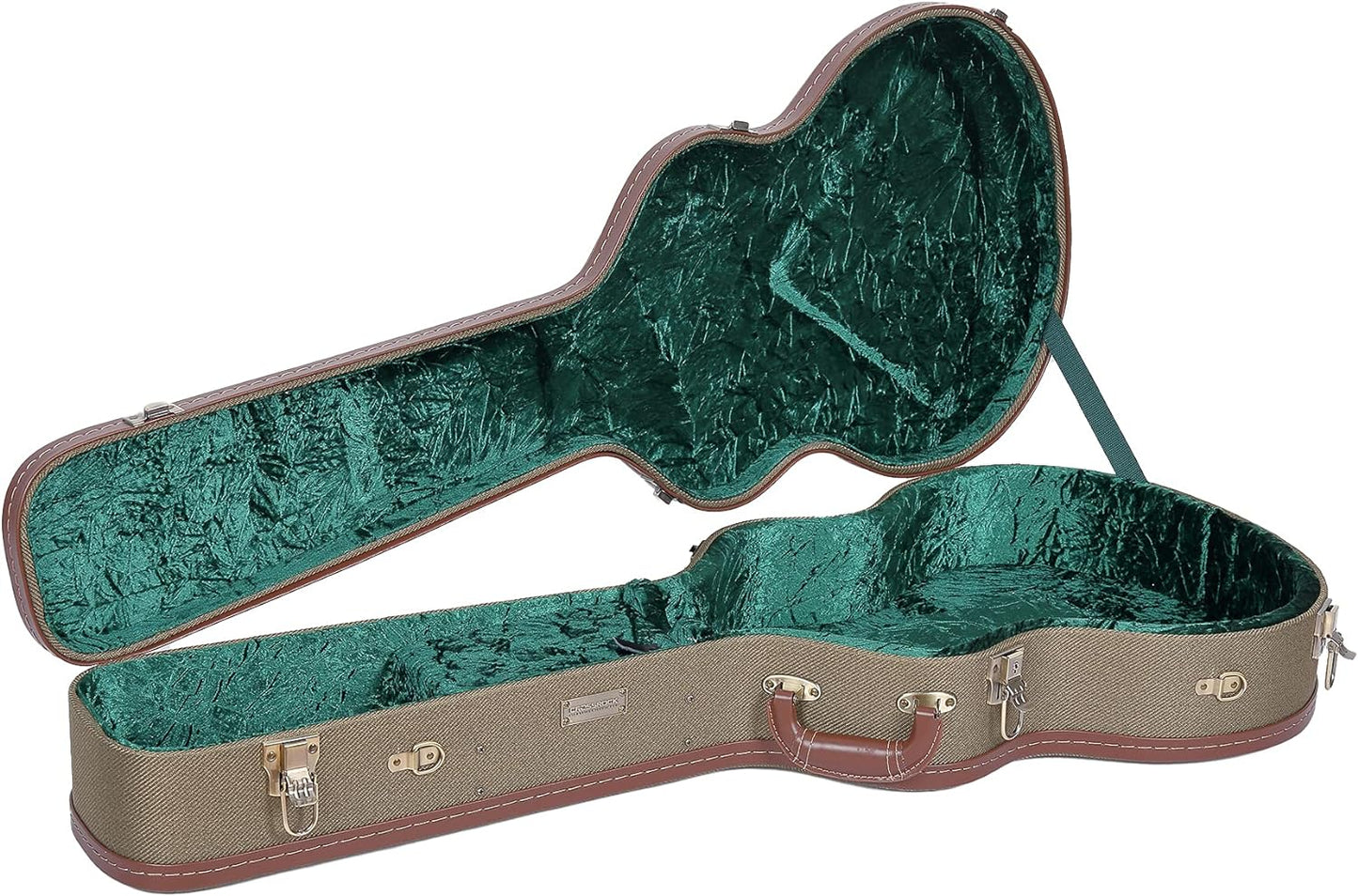 Crossrock Hard-Shell Wood Case for Les Paul Electric Guitars with Removable Shoulder Straps-Tweed(Crw700Ltw)  Crossrock Green Om 