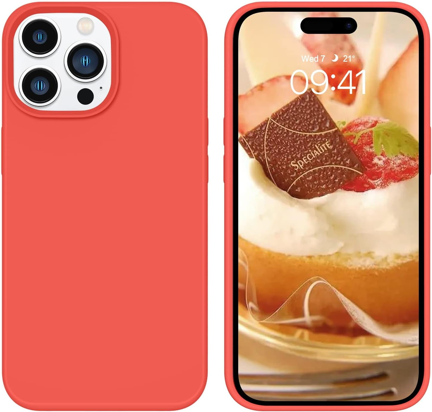 BENTOBEN for Iphone 14 Pro Max Case, Soft Silicone Gel Rubber Bumper Microfiber Lining Hard Back Shockproof Protective Phone Cover for Iphone 14 Pro Max 6.7", Copper Green  BENTOBEN T026-Coral Red  