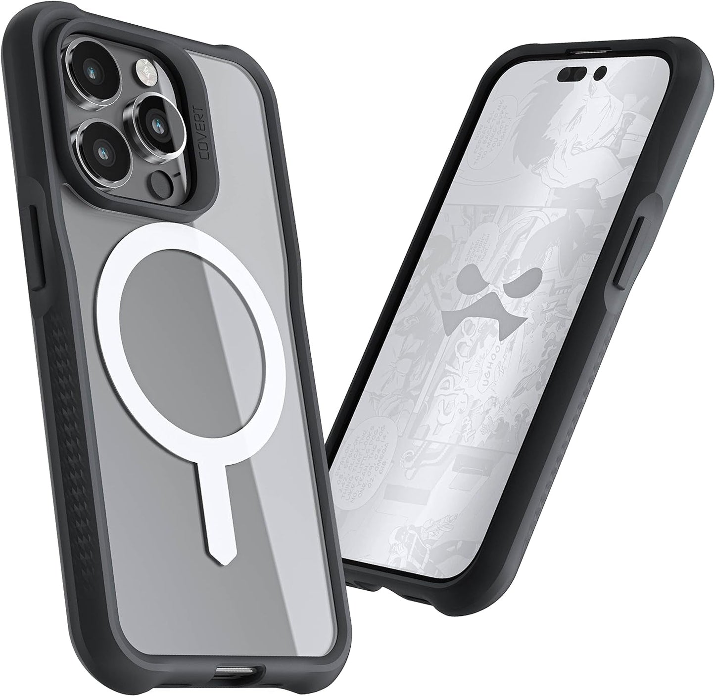 Ghostek Covert Clear Iphone 14 Case - Shockproof Silicone, Compatible with Apple Magsafe Accessories, Slim Protective Phone Cover (6.1 Inch, Black)  Ghostek Black [Limited] Iphone 14 