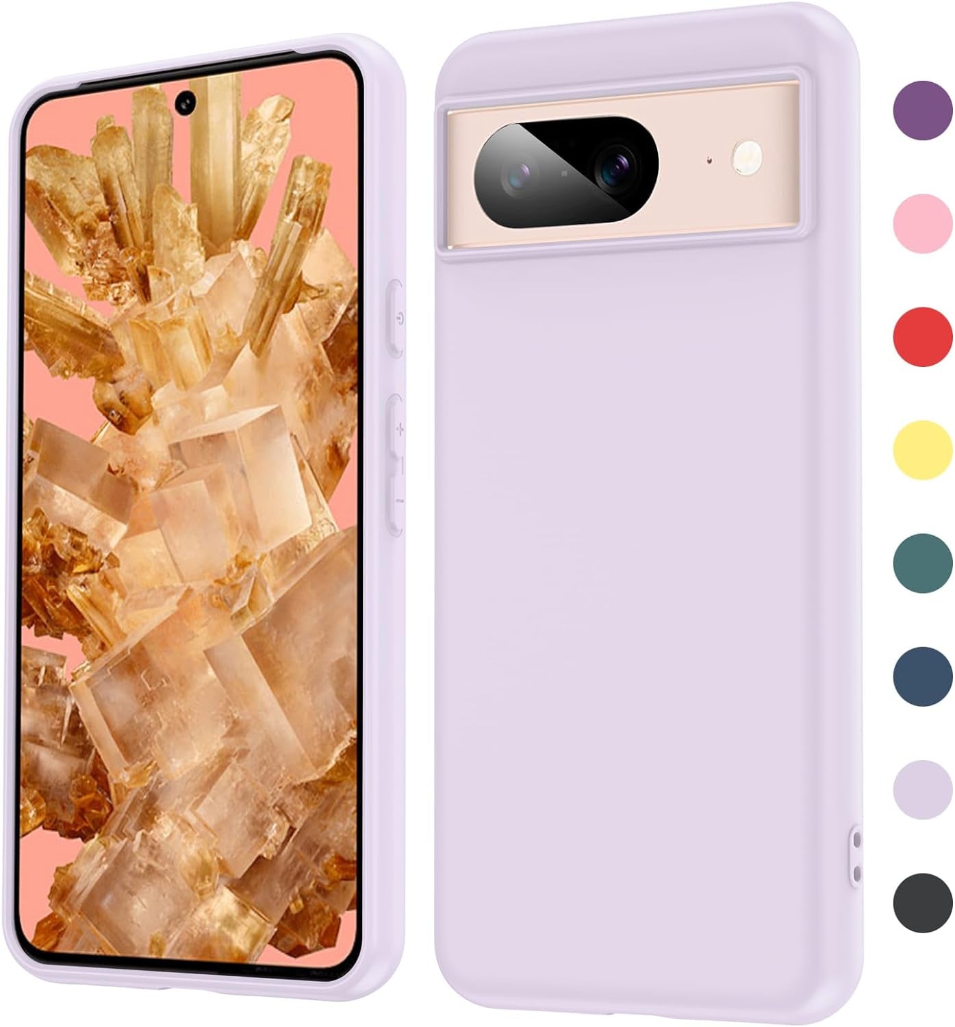 Leyi for Pixel 6A 5G Case: Google Pixel 6A Case with [2 Pack] Tempered Glass Screen Protector Liquid Silicone Soft Microfiber Liner Cover Case Pixel 6A, Red  LeYi Purple Google Pixel 8 