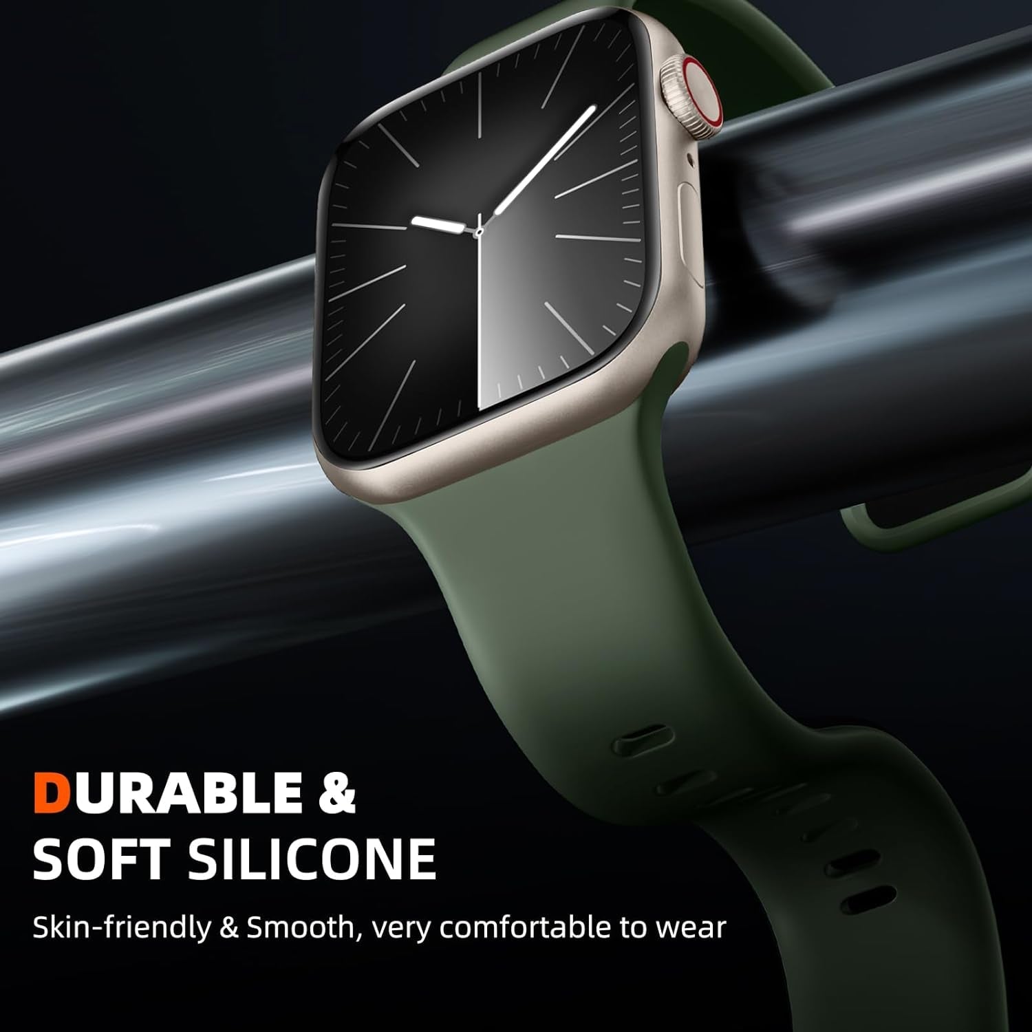 5 Pack Soft Silicone Bands - Compatible with Apple Watch Ultra 2 & Ultra Band 49Mm 45Mm 44Mm 42Mm 41Mm 40Mm 38Mm for Men Women, Breathable Sport Strap Band for Ultra 2 Iwatch Series 9 8 7 6 SE 5 4 3 2