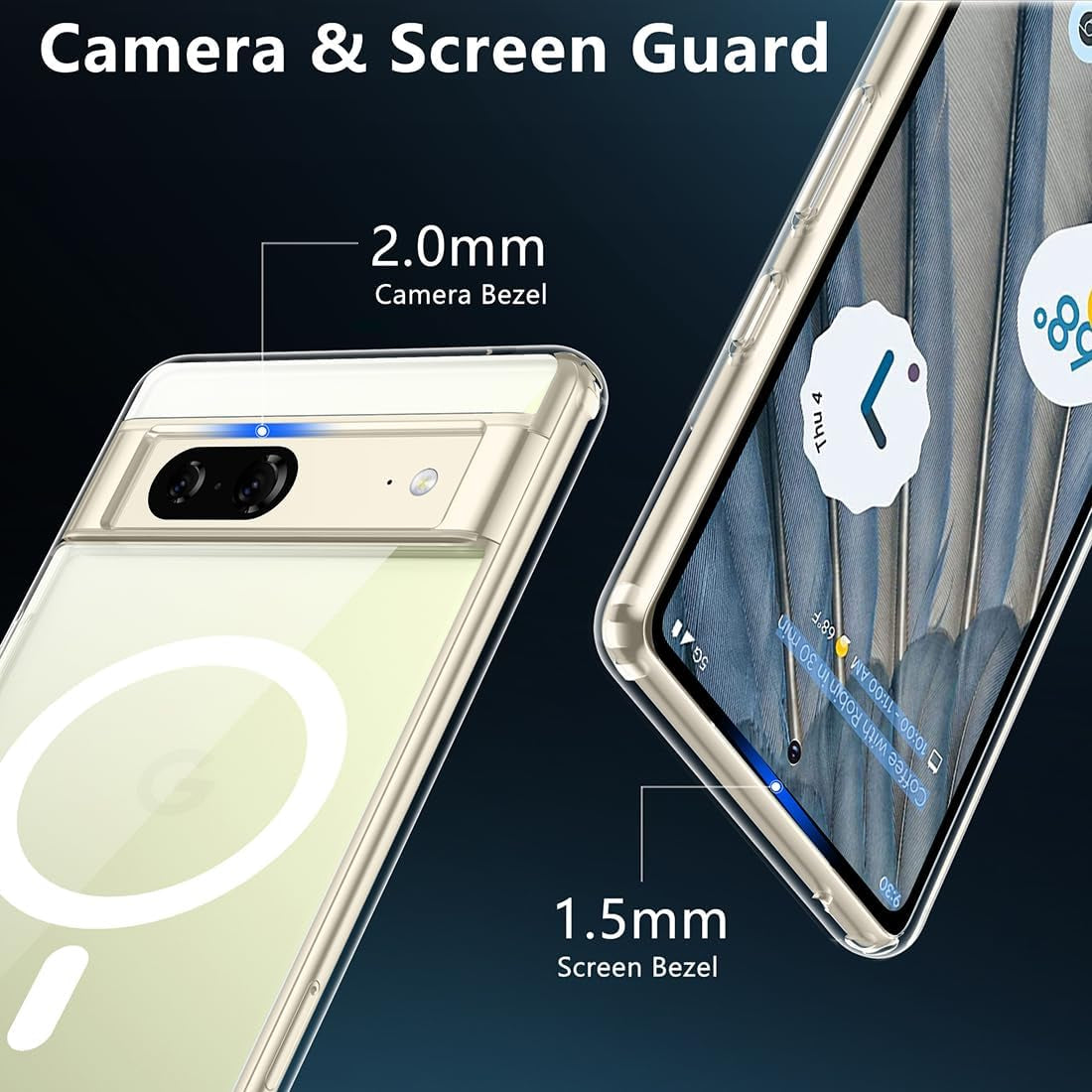 Magnetic Case for Google Pixel 7, Transparent and Yellow Resistant,Compatible with Magsafe,Slim Fit Shockproof Protective Phone Case for Pixel 7 Case (2022) (Clear)  TIANNIUKE   