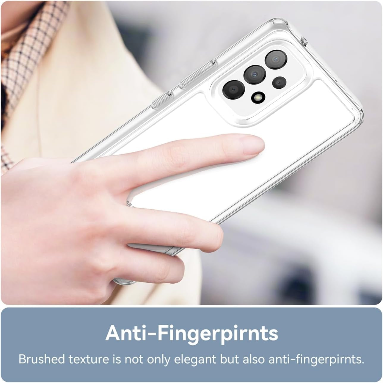 Clear Case for Galaxy A53 Case, Samsung A53 SM-A536U Case with Screen Protector, Anti-Scratch Shockproof Clear Hard PC+ TPU Bumper Protective Cover Case for Samsung Galaxy A53 5G Crystal Clear