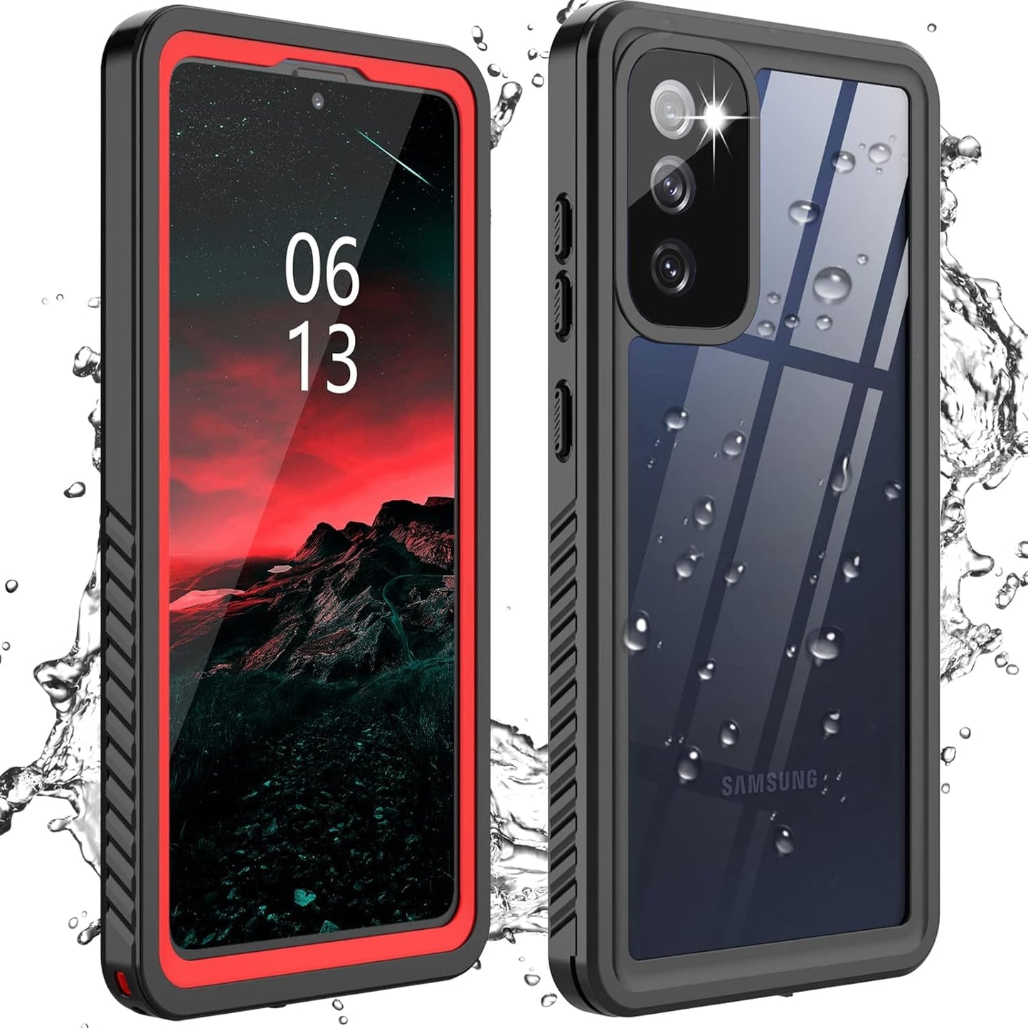 For Samsung Galaxy S22+Plus Case Waterproof Shockproof,Galaxy S22 plus Case with Built-In Screen Protector 360 Full Body Heavy Rugged Samsung S22+Plus Protective Case(Blue/Clear)