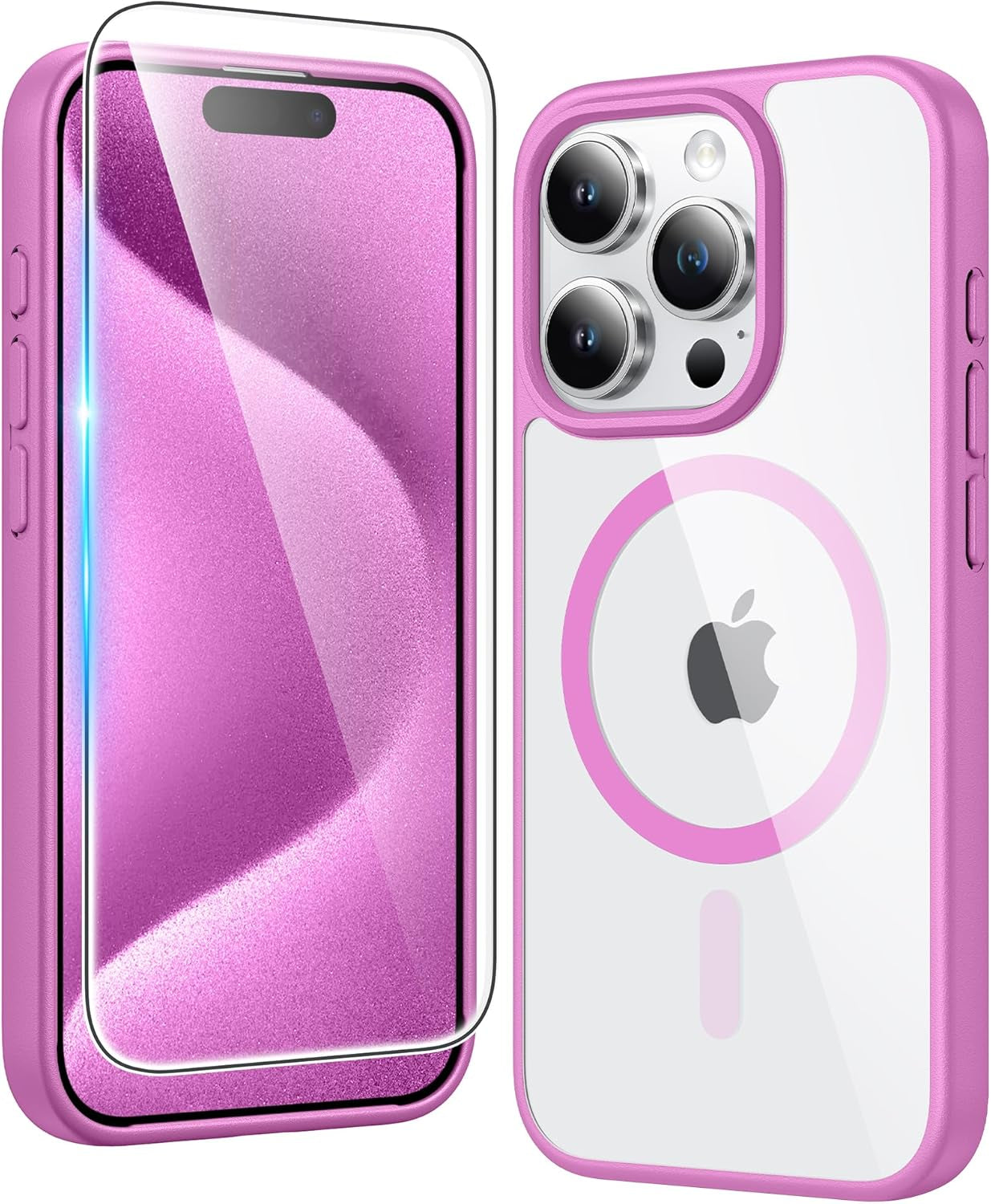 FNTCASE for Iphone 17 Pro-Max Case: Clear Magnetic Phone Cases with Screen Protector Compatible with Magsafe Slim anti Yellowing Rugged Shockproof Protective Transparent Cell Cover (A-Clear)