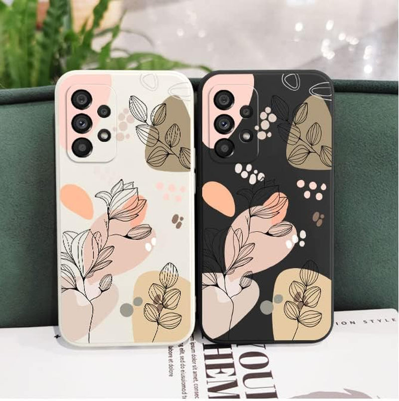 For Galaxy A53 5G Case for Women Girls Cute Plants Leaf Camera Lens Protector Soft TPU Bumper Slim Liquid Silicon Rubber Shockproof Protective Cover Phone Case for Samsung Galaxy A53 5G-Purple