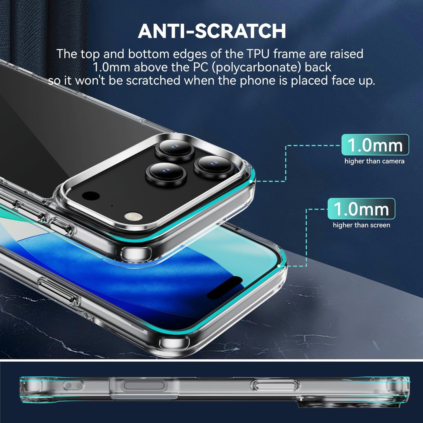 For Iphone 17 Pro Max Case Clear:For Transparente Iphone 17Pro Max Phone Cases [Camera Protector] [Military-Grade Drop] Shockproof Protective Phone Bumper for Apple 17 Promax 2025 Cover