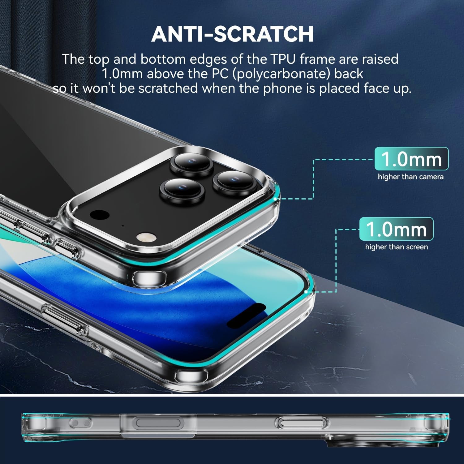 For Iphone 17 Pro Max Case Clear:For Transparente Iphone 17Pro Max Phone Cases [Camera Protector] [Military-Grade Drop] Shockproof Protective Phone Bumper for Apple 17 Promax 2025 Cover