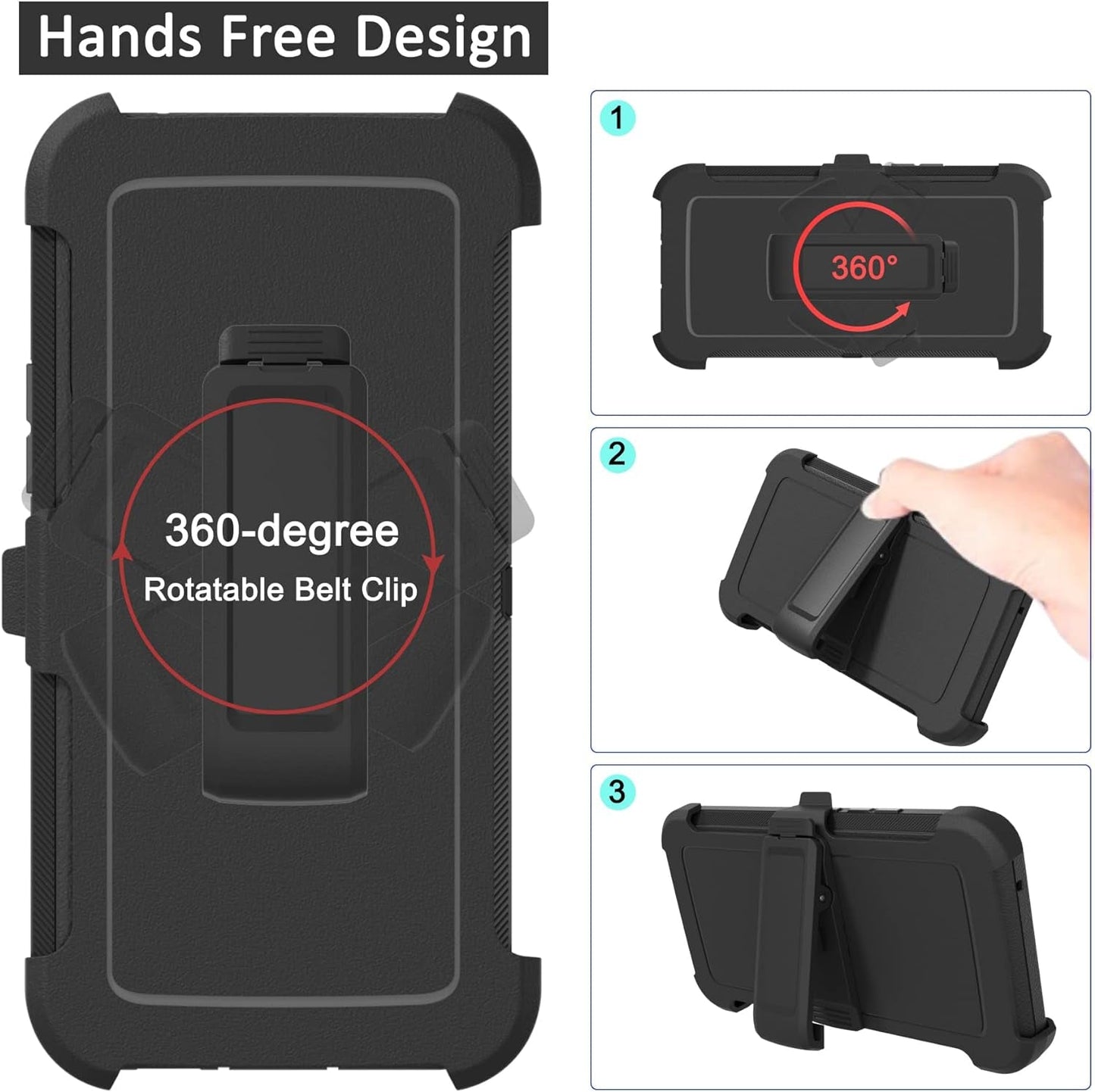 Compatible with Samsung Galaxy A53 5G Case, with Belt Clip Holster Heavy Duty Rugged Shockproof Full Body Protection Kickstand Phone Case for Samsung Galaxy A53 5G (Black)