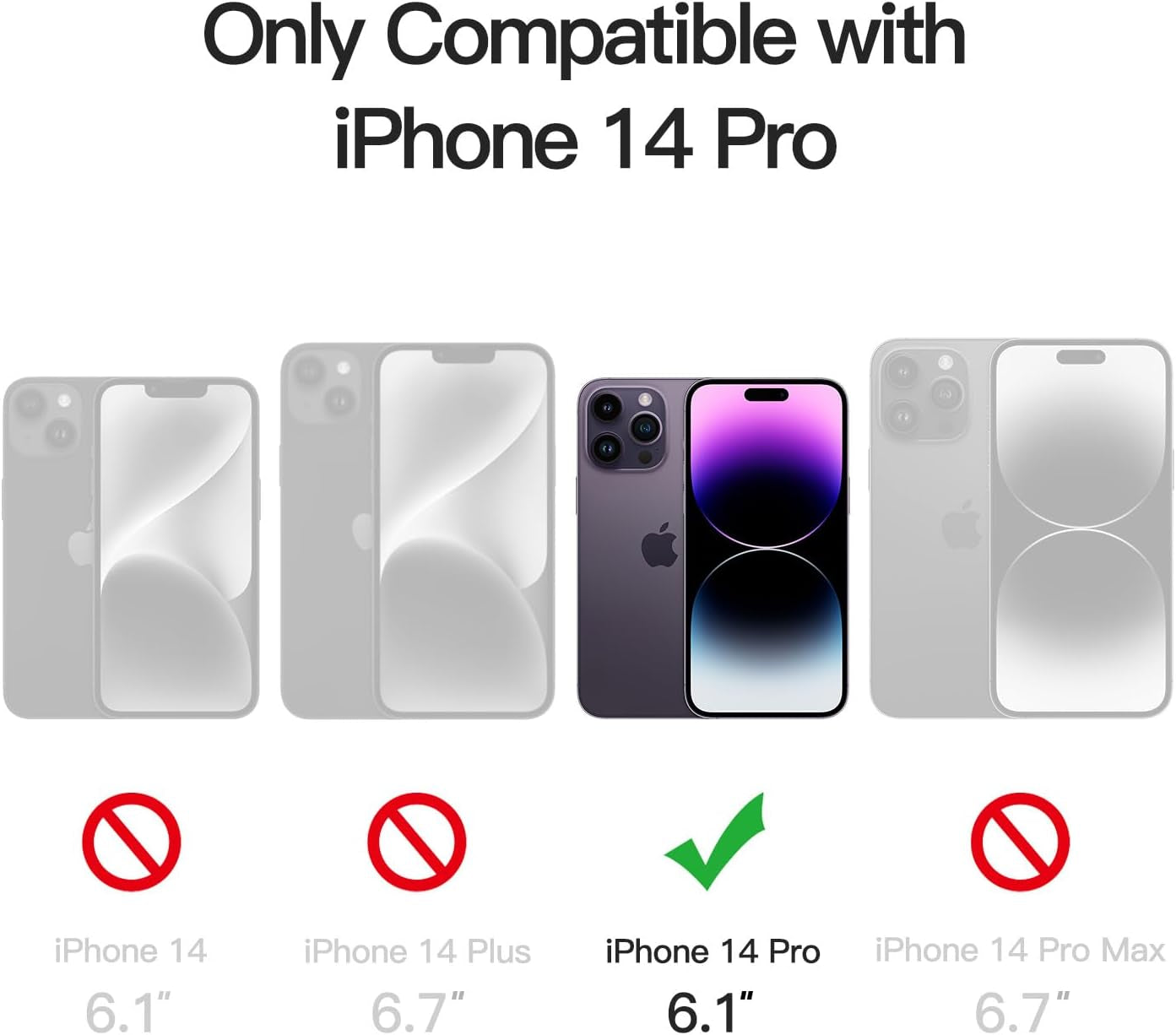 Jetech Matte Case for Iphone 14 Pro 6.1-Inch, Shockproof Military Grade Drop Protection, Frosted Translucent Back Phone Cover, Anti-Fingerprint (Deep Purple)  JETech   