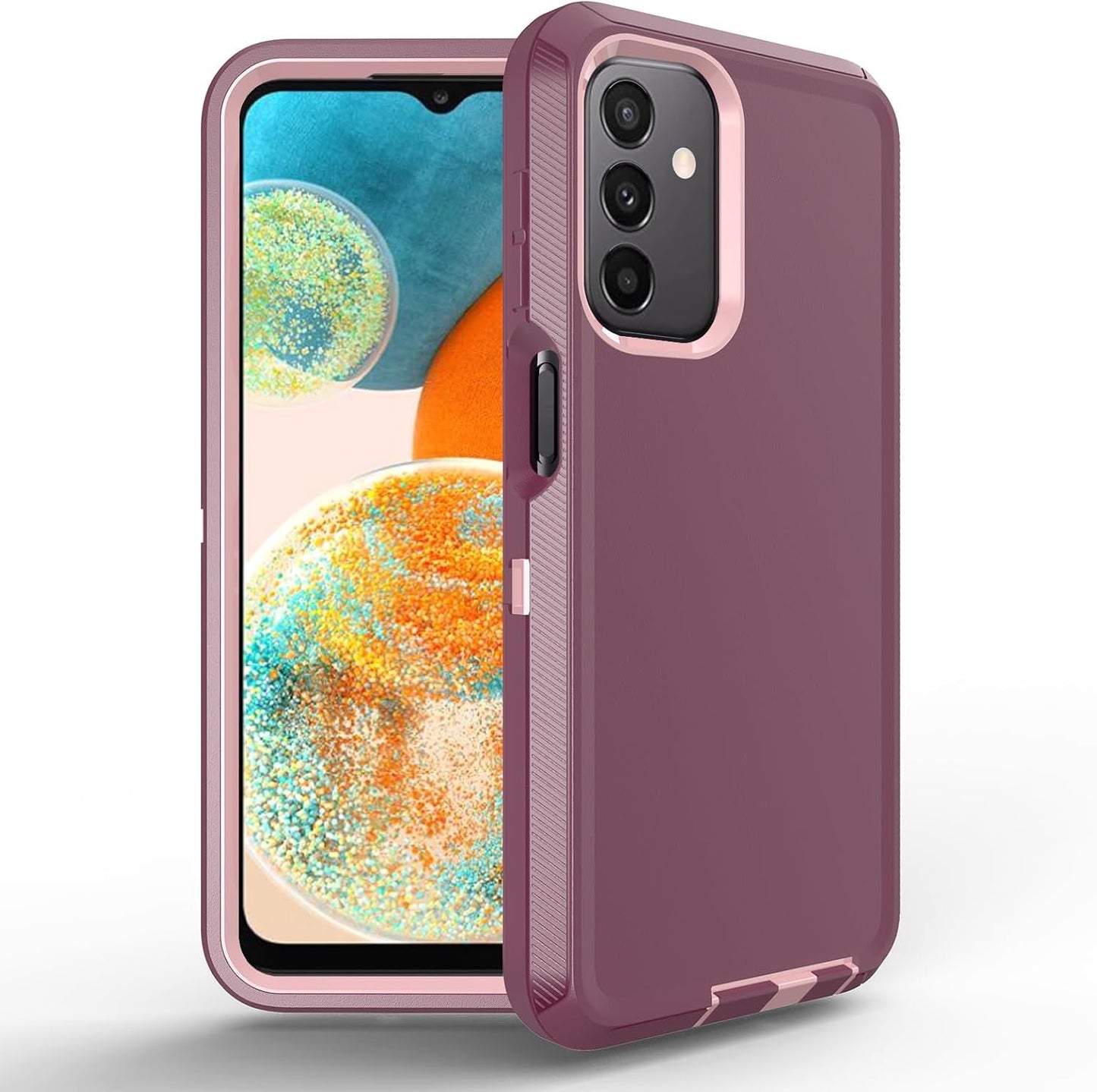 Anloes Case for Samsung Galaxy A53 5G, Galaxy A53 5G Phone Case Heavy Duty Shockproof Dustproof Rugged Defender Protective, 3 in 1 Bumper Cover for A53 5G Purple(Without Screen Protector)