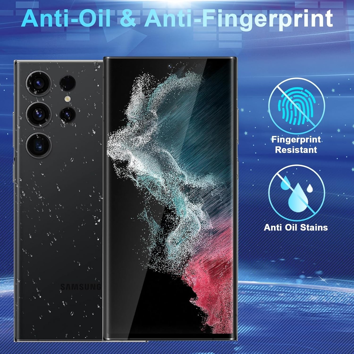 2+2 Pack Galaxy S22 Ultra Privacy Screen Protector - 2 Pack Privacy Film + 2 Pack Camera Lens Tempered Glass, High Clarity Bubble Free, Anti-Spy Protection for Samsung S22 Ultra 5G