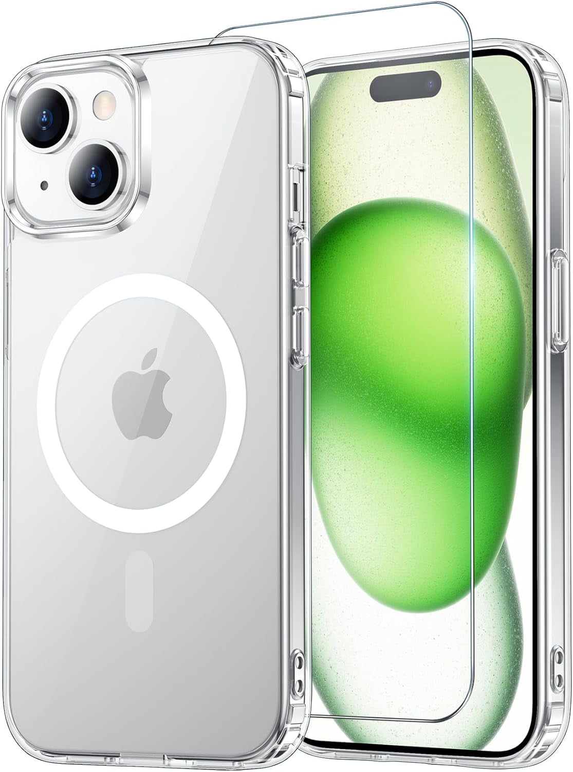 Temdan for Iphone 17 Pro Max Case Clear with Screen Protector, Compatible with Magsafe, Anti-Yellowing, Military-Grade Protection, Shockproof Slim Magnetic Phone Case Cover, Transparent