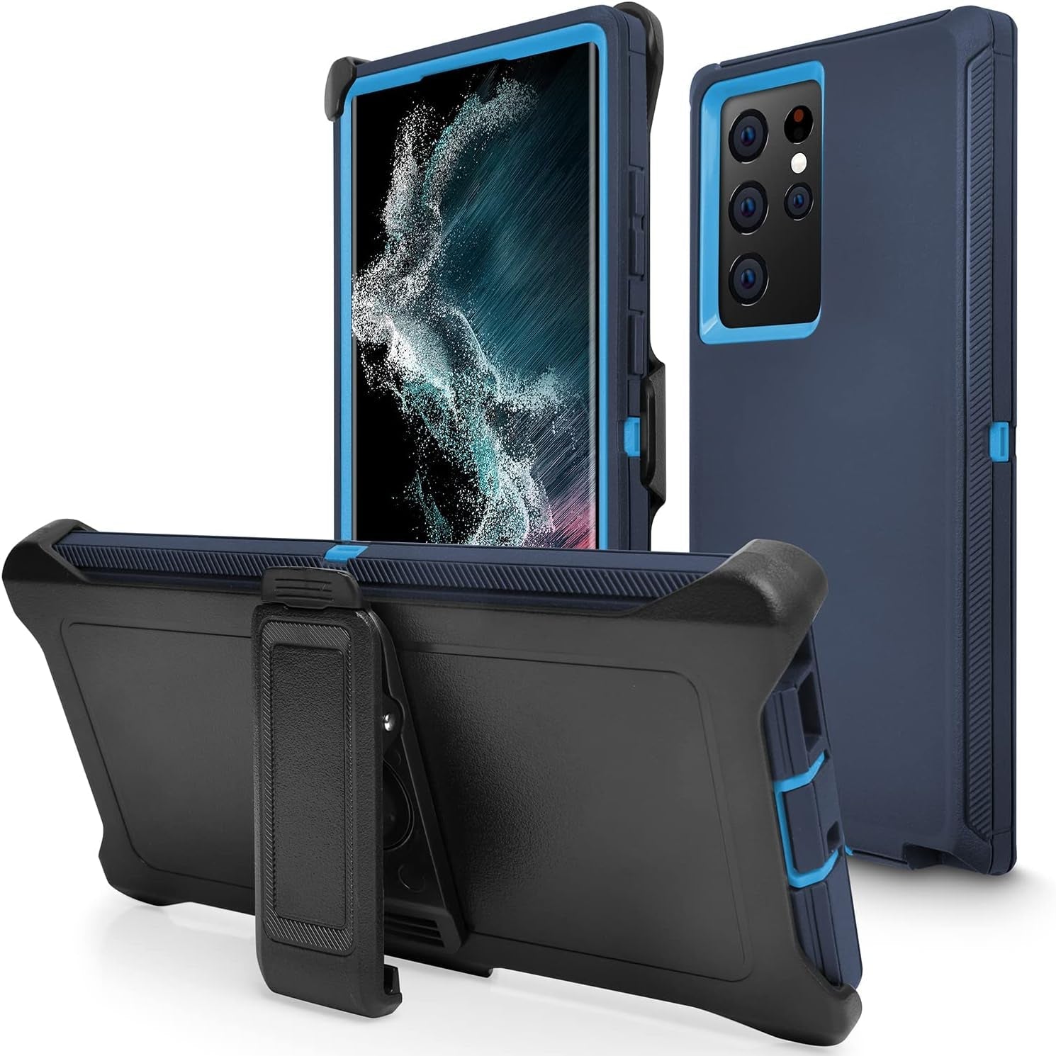 Galaxy S22 Case, Drop Protection Rugged Heavy Duty Case, Water-Resistance Shockproof Dustproof Military Grade Tough Durable Protective Cover for Samsung Black