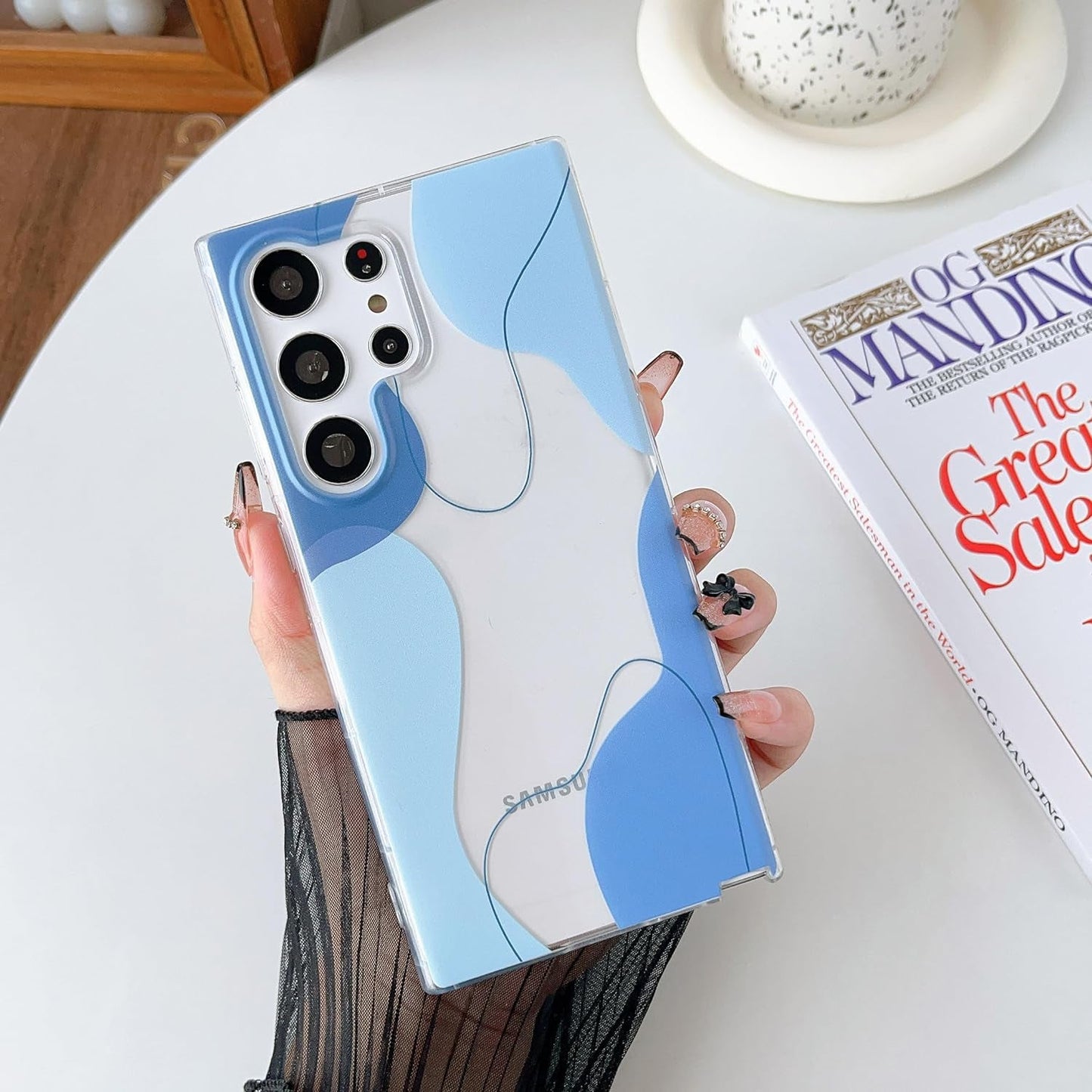 DEFBSC Compatible with Samsung Galaxy S22 Case, Soft Shaped Art Design with Built-In Bumper Protective Phone Case, Cute Slim TPU Cover Designed for Samsung Galaxy S22 Case,Blue