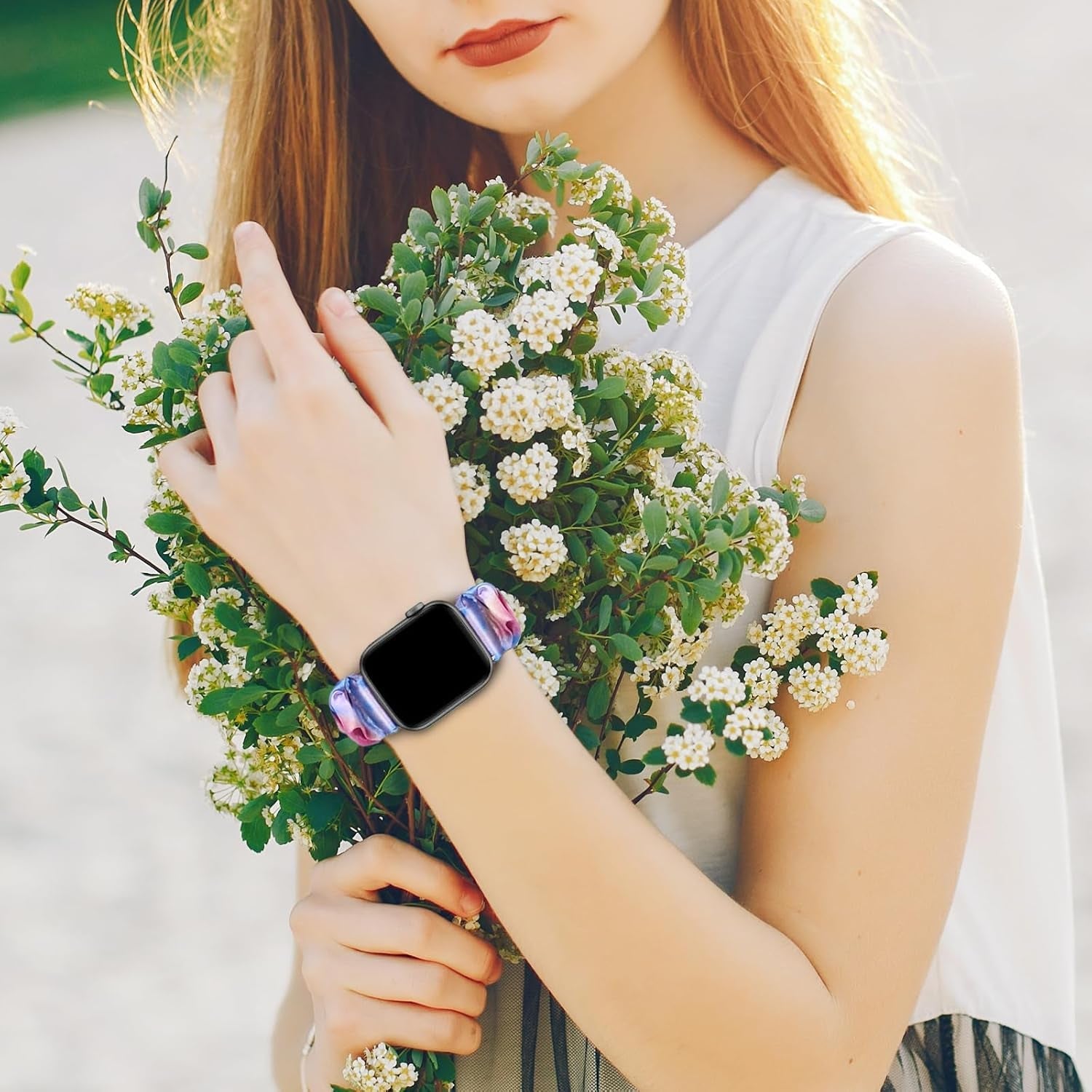 2 Pack Solo Loop Bands Compatible with Apple Watch 44Mm 40Mm 38Mm 41Mm 45Mm 49Mm 42Mm for Women Printed Elastic Scrunchie Wristbands for Iwatch Series 9 8 7 6 5 4 3 2 1 SE Ultra