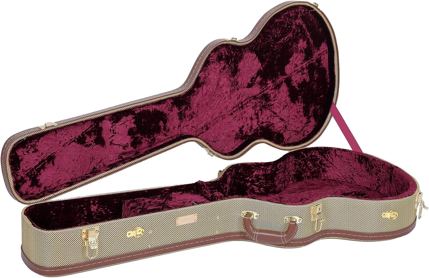 Crossrock Hard-Shell Wood Case for Les Paul Electric Guitars with Removable Shoulder Straps-Tweed(Crw700Ltw)  Crossrock Tweed Om 
