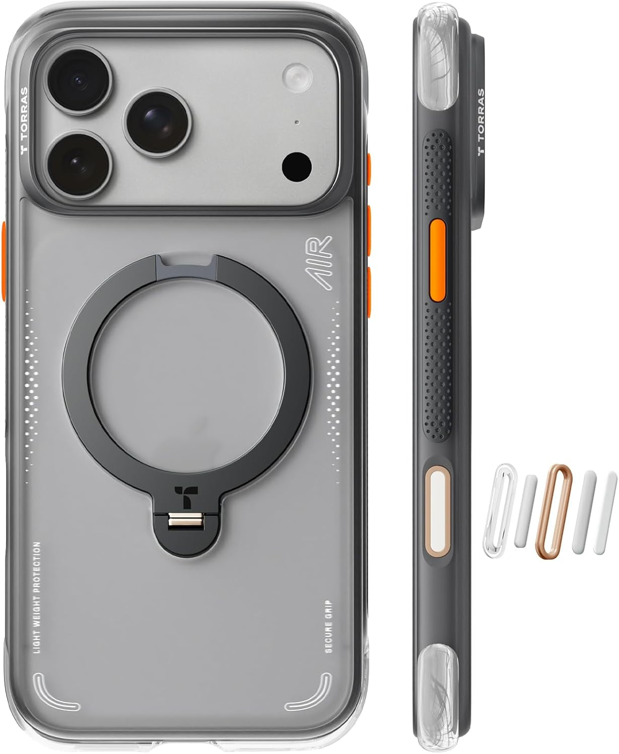 TORRAS Ostand Q3 Air for Iphone 17 Pro Max Case with 360 Magnetic Stand, Fit for Magsafe, Mil-Grade Drop Tested, Camera Control Button, Shockproof Phone Case for Iphone 17 Pro Max 6.9", Midnight Blue