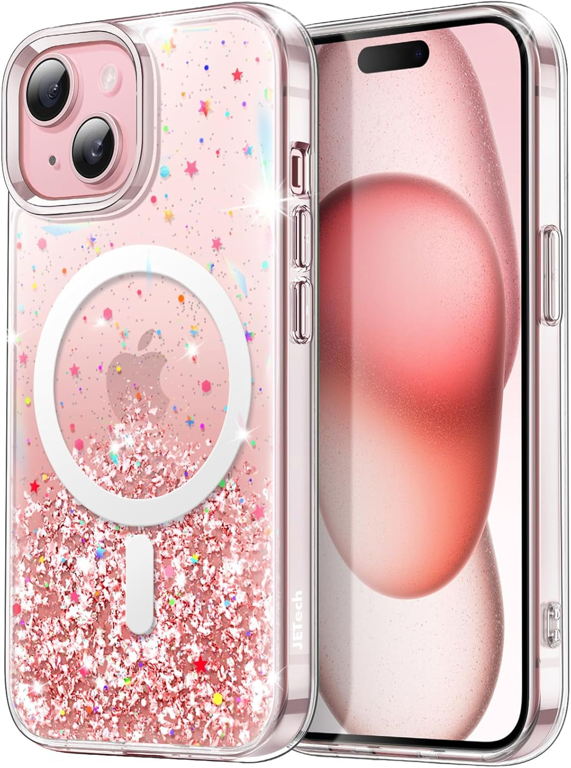 Jetech Glitter Case for Iphone 17 Pro Max 6.9-Inch Compatible with Magsafe, Clear Cute Bling Sparkle for Women and Girls, Shiny Shockproof Magnetic Sparkly Phone Cover (Clear)