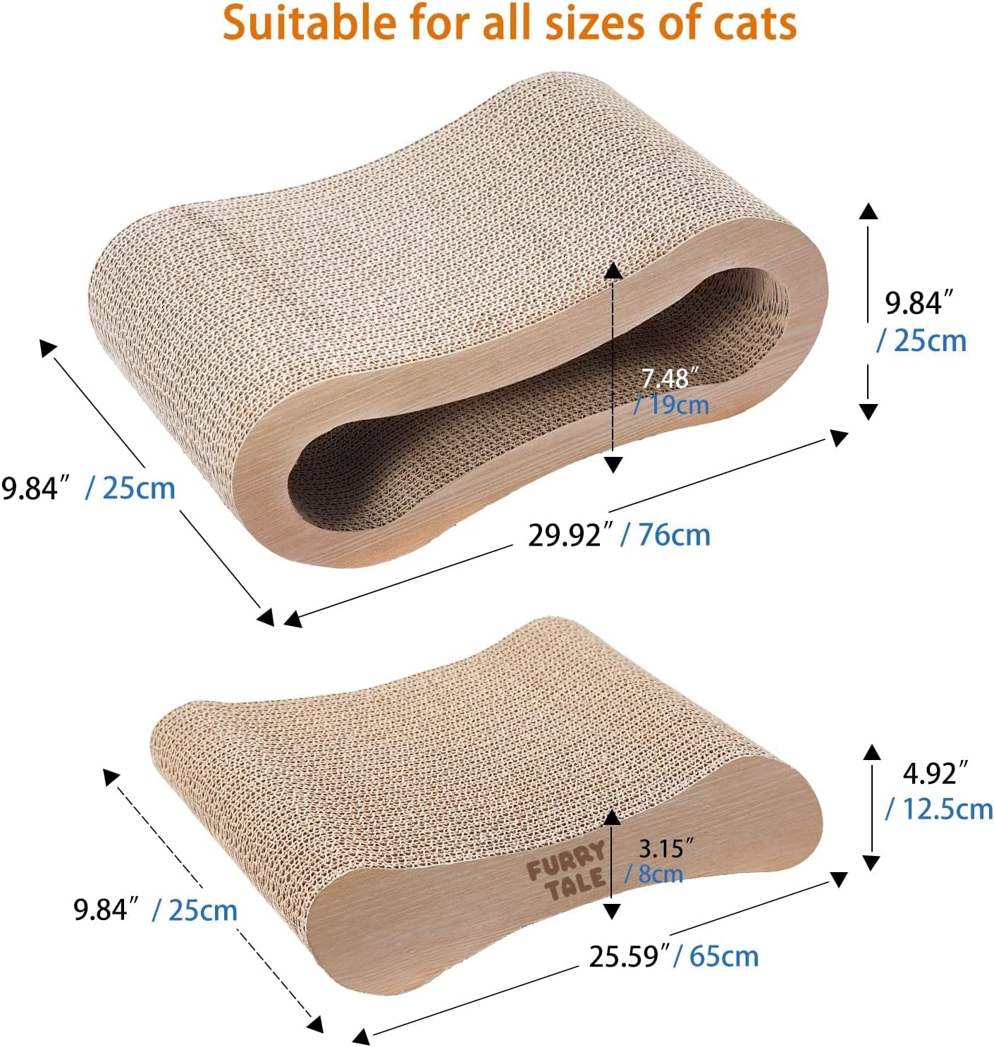 2 in 1 Large Cat Scratcher Pad - Corrugated Cardboard Ultimate Infinity Cat Scratching Board, Reversible Cat Lounge Scratcher for Indoor Cats