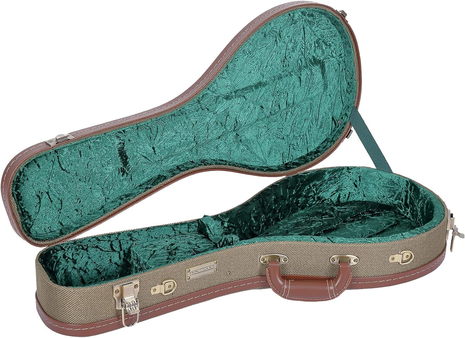 Crossrock Hard-Shell Wood Case for Les Paul Electric Guitars with Removable Shoulder Straps-Tweed(Crw700Ltw)  Crossrock Green A-Style Mandolin 