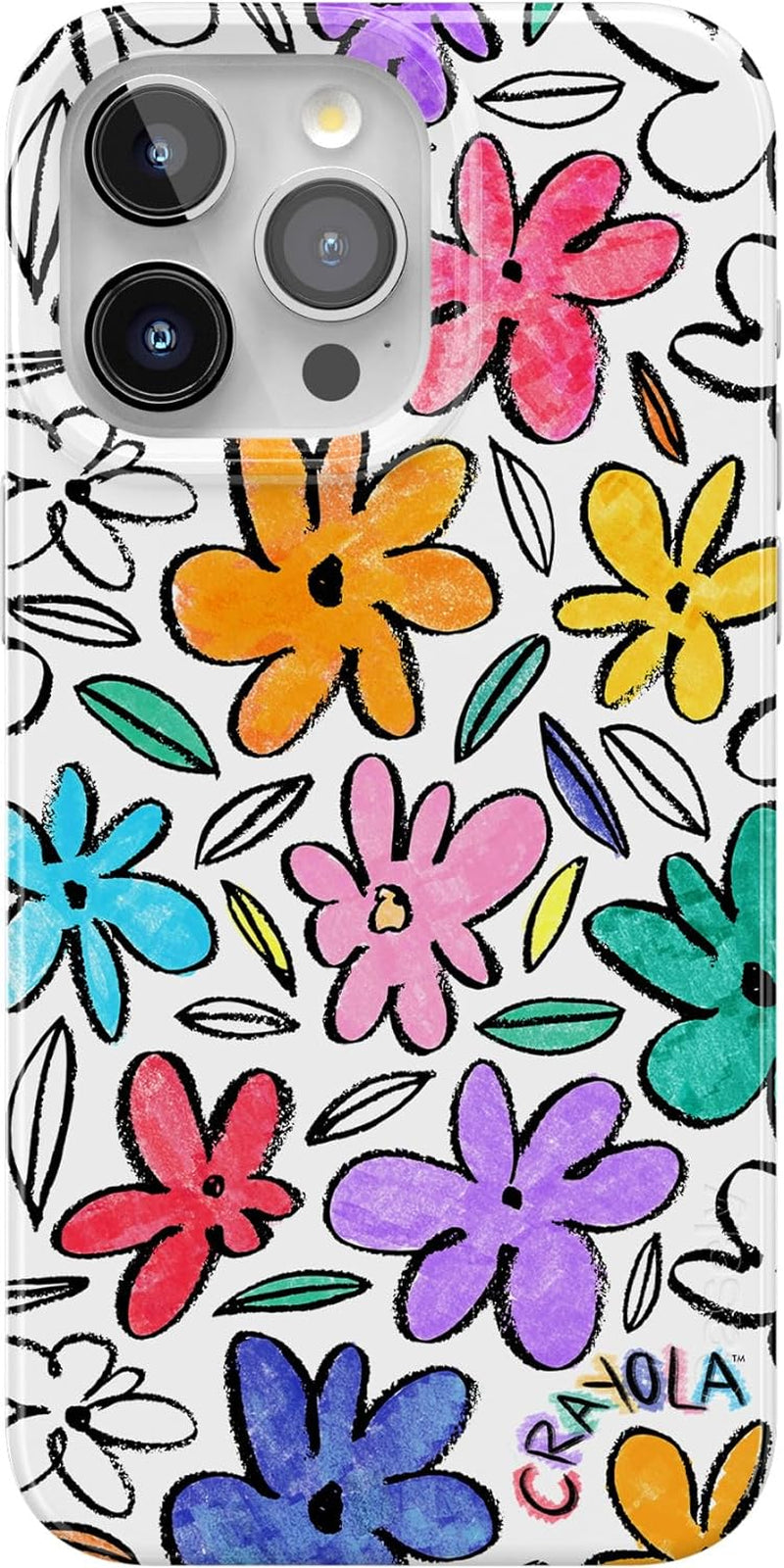 Casely Iphone 15 Pro Case | Field of Flowers | Pastel Floral | Classic Case | Compatible with Magsafe and Action Button  Casely Crayola | Outside The Lines | Crayola Marker  