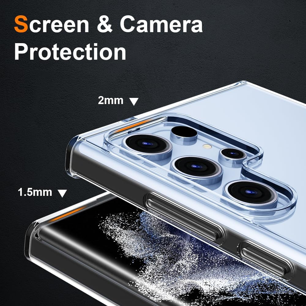 Crystal Clear Samsung Galaxy S22 Ultra Case.Soft Slim Fit Transparent Plastic TPU Protective Silicone Cover Phone Case for Samasung S22 Ultra [Slim Thin & Comfort Grip] [Shockproof]