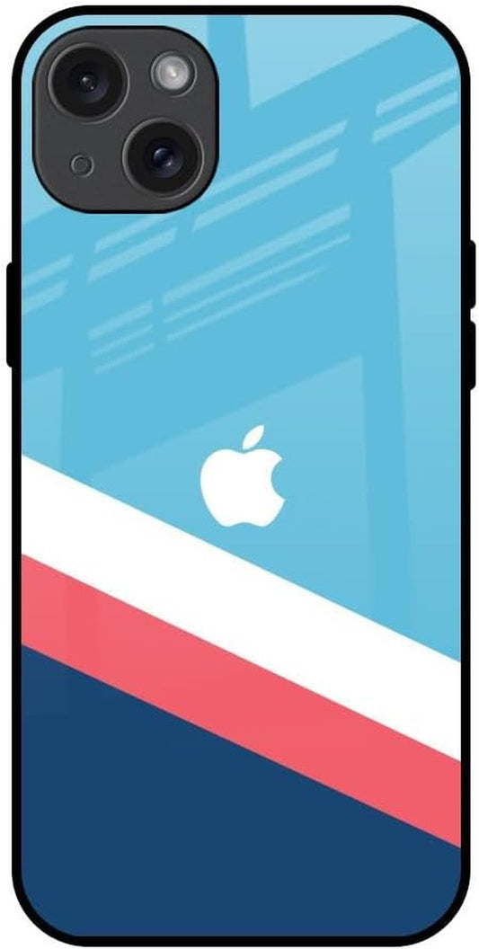 Pink & White Stripes Glass Case for Iphone 15 plus Screen Protector+Camera Lens Protector Anti-Scratch Shockproof Soft TPU Case for Annivesary Gift…  Yuro Cases   