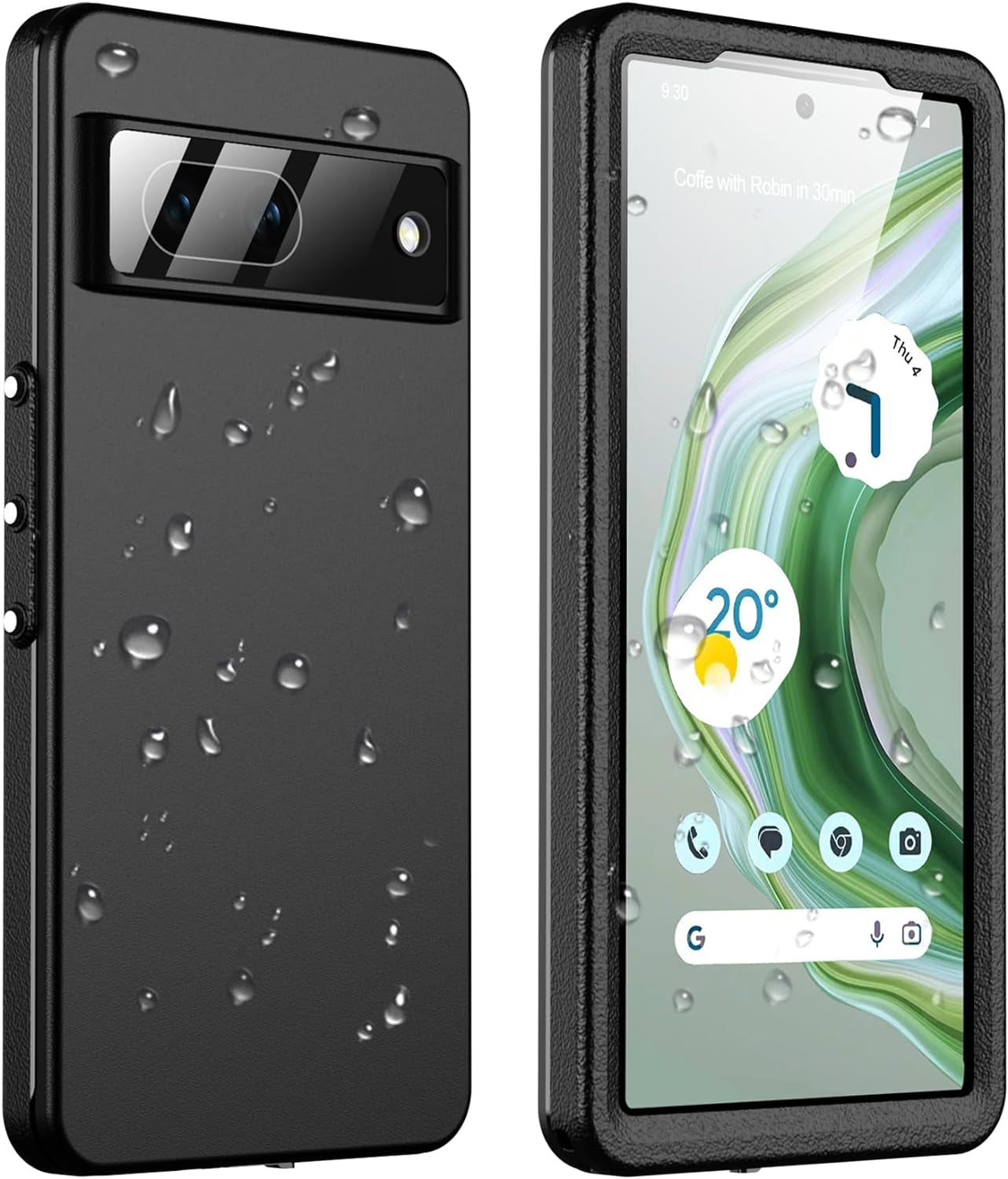 ANTSHARE for Google Pixel 8 Case, Pixel 8 5G Phone Case IP68 Waterproof with Built-In Screen Protector, Full Body Sealed Heavy Duty Shockproof Dustproof Snowproof Clear Case for Pixel 8 - Black  ANTSHARE Black Pixel 7 