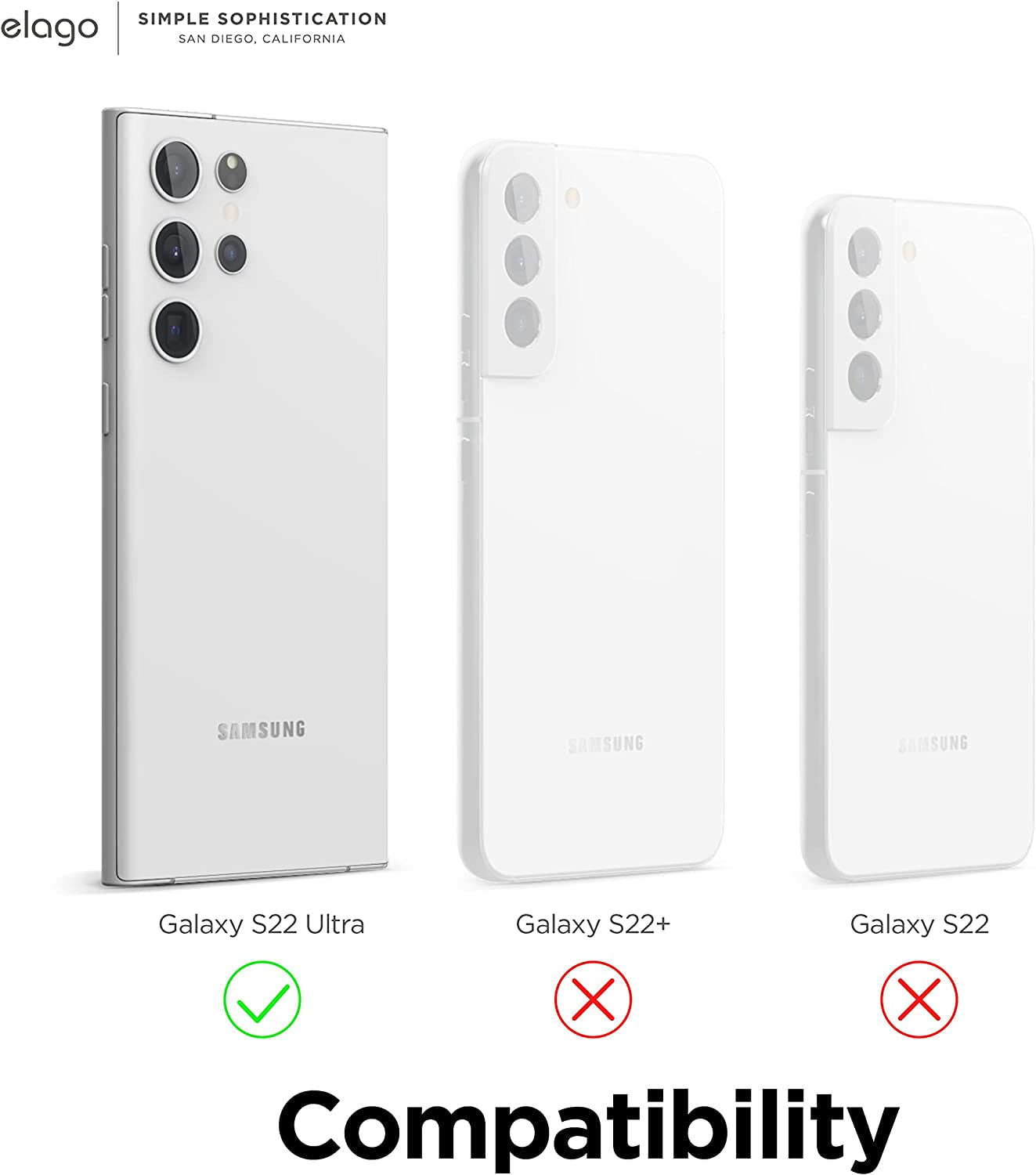 Elago Clear Case Designed for Samsung Galaxy S22 Ultra - Precise Camera Cutouts, Sleek and Light Design, Protective Case, Shockproof Bumper Cover, Durable TPU and Polycarbonate Construction