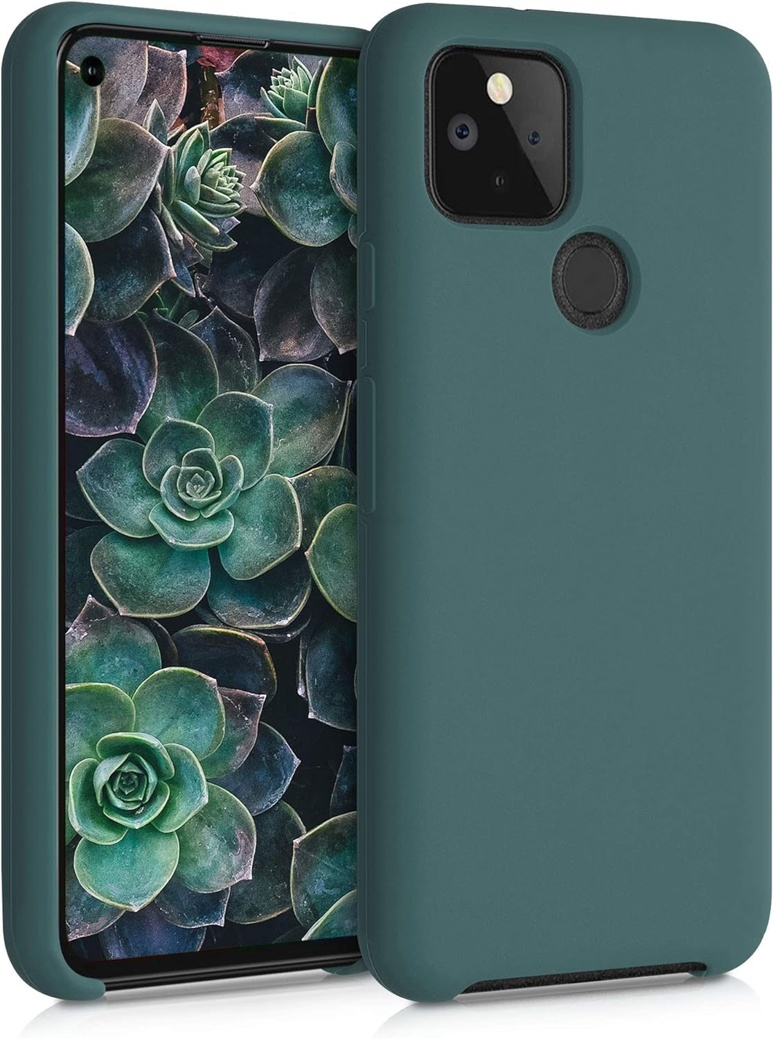Kwmobile Case Compatible with Google Pixel 5 Case - TPU Silicone Phone Cover with Soft Finish - Blue Reef  KW-Commerce Blue Green  
