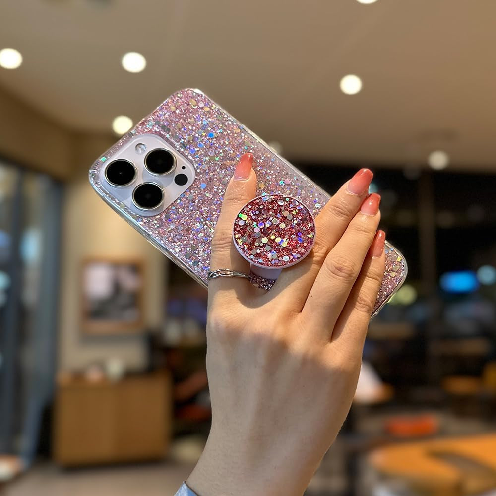 Case for Samsung Galaxy A53 5G Case Glitter Bling for Women Girls Sparkle Cover with Ring Holder Expanding Kickstand Cute Protective Phone Cases (Gold)